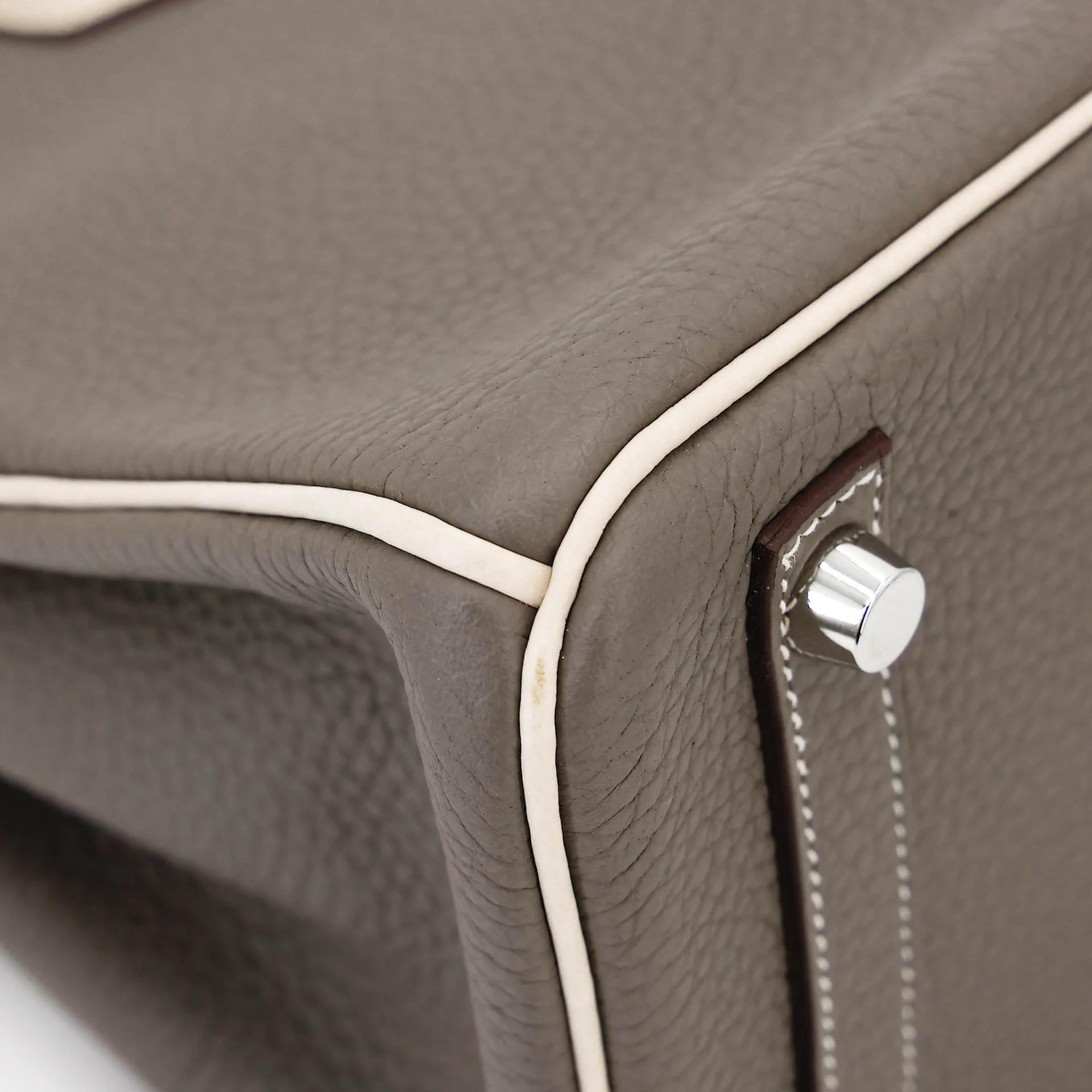 ランク SA HERMÈS エルメス スペシャルオーダー バーキン25 エタン (8F) ベトン (8L) トゴ シルバー金具 D刻印 (2019) - 11