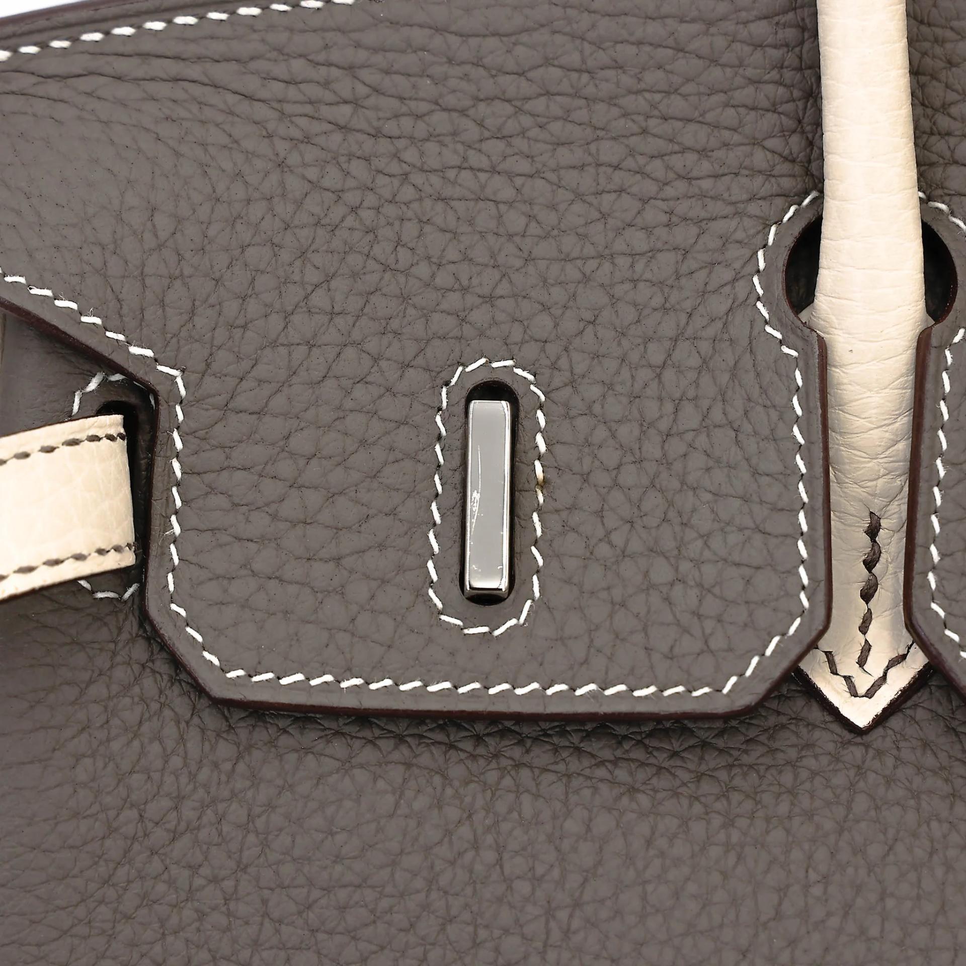 ランク SA HERMÈS エルメス スペシャルオーダー バーキン25 エタン (8F) ベトン (8L) トゴ シルバー金具 D刻印 (2019) - 19