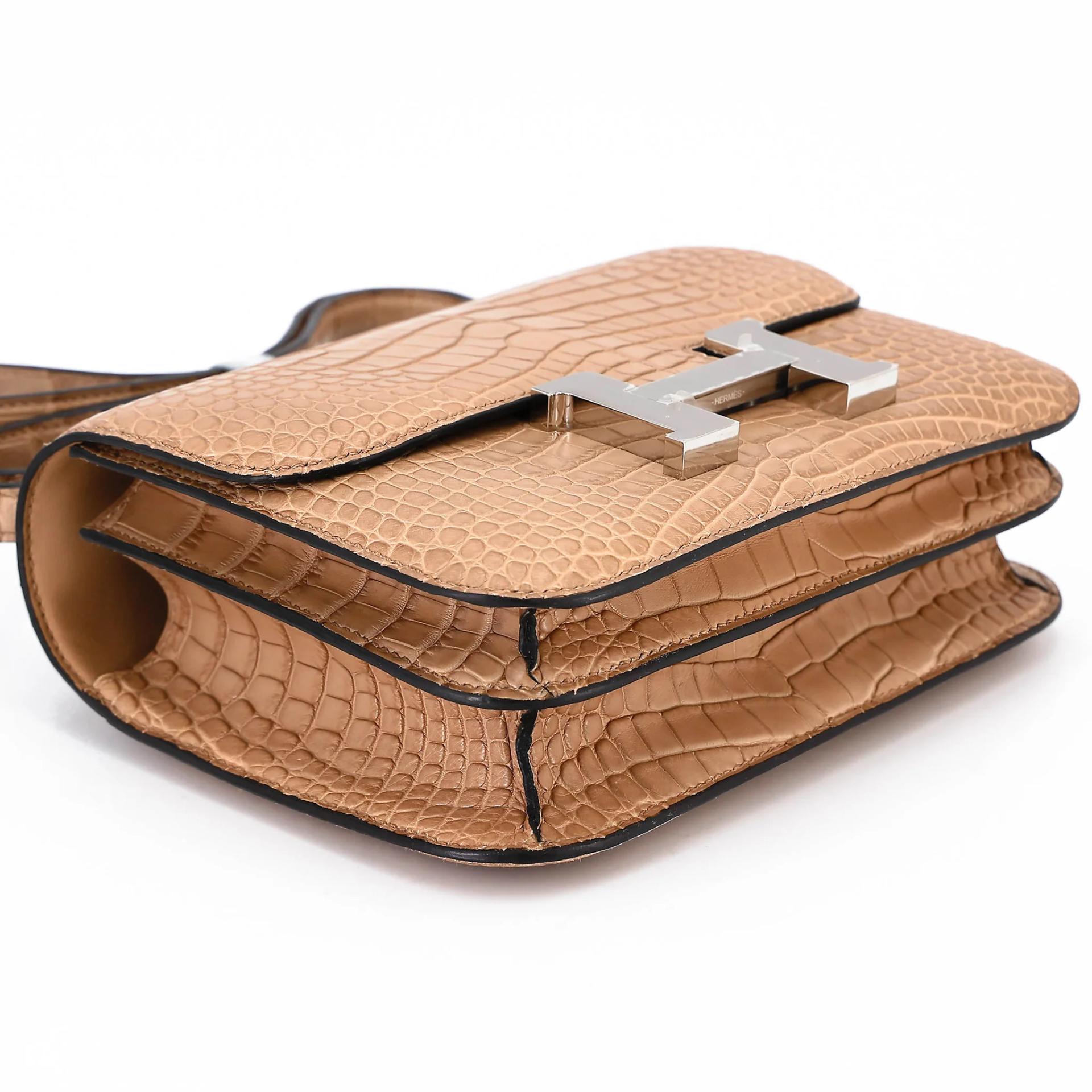 ランク N 新品 HERMÈS エルメス コンスタンス3 ミニ チャイ(0M) クロコダイル アリゲーター マット シルバー金具 G刻印 (2026) - 5