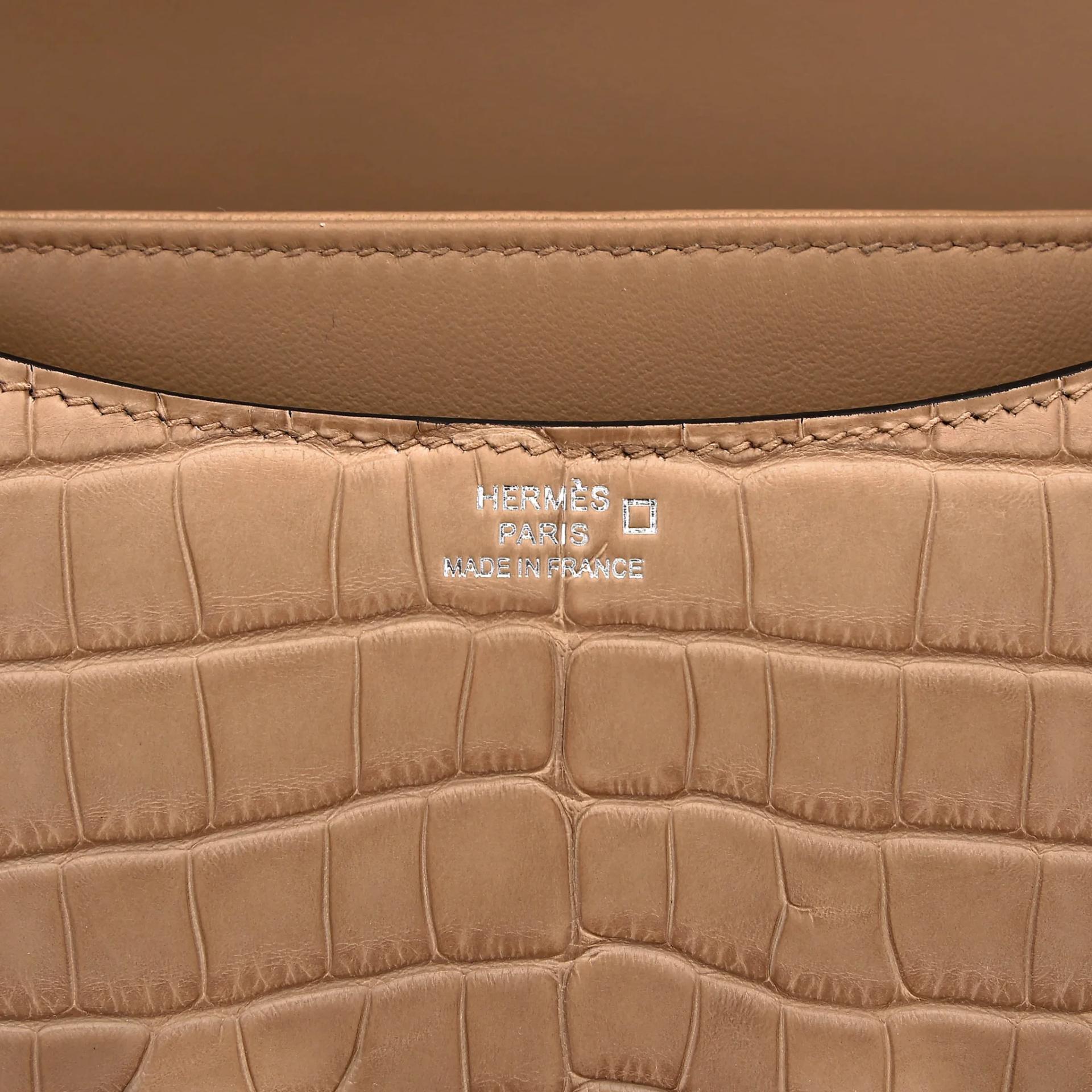 ランク N 新品 HERMÈS エルメス コンスタンス3 ミニ チャイ(0M) クロコダイル アリゲーター マット シルバー金具 G刻印 (2026) - 12