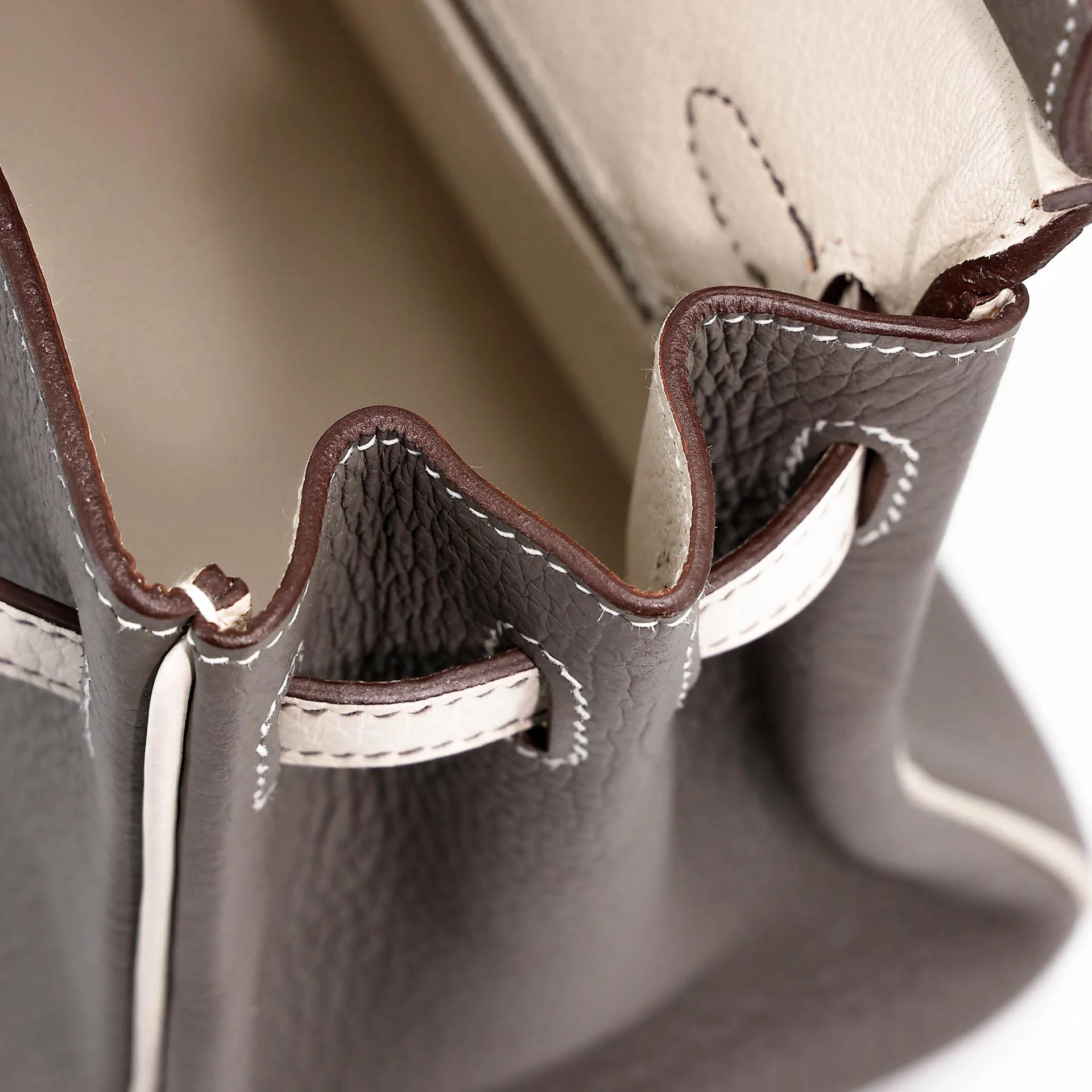 ランク SA HERMÈS エルメス スペシャルオーダー バーキン25 エタン (8F) ベトン (8L) トゴ シルバー金具 D刻印 (2019) - 24