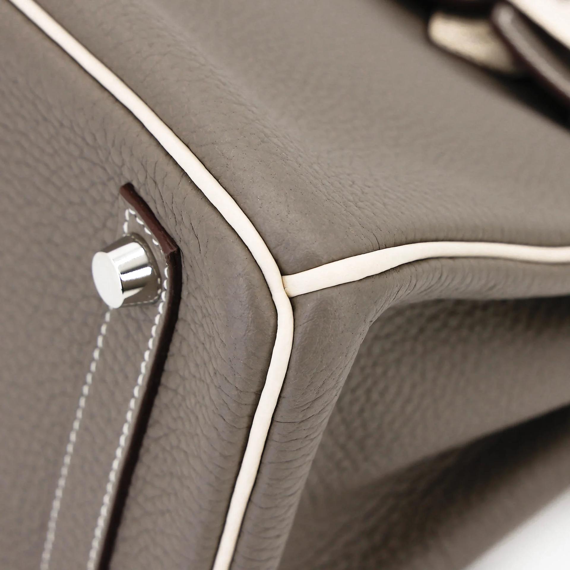 ランク SA HERMÈS エルメス スペシャルオーダー バーキン25 エタン (8F) ベトン (8L) トゴ シルバー金具 D刻印 (2019) - 8