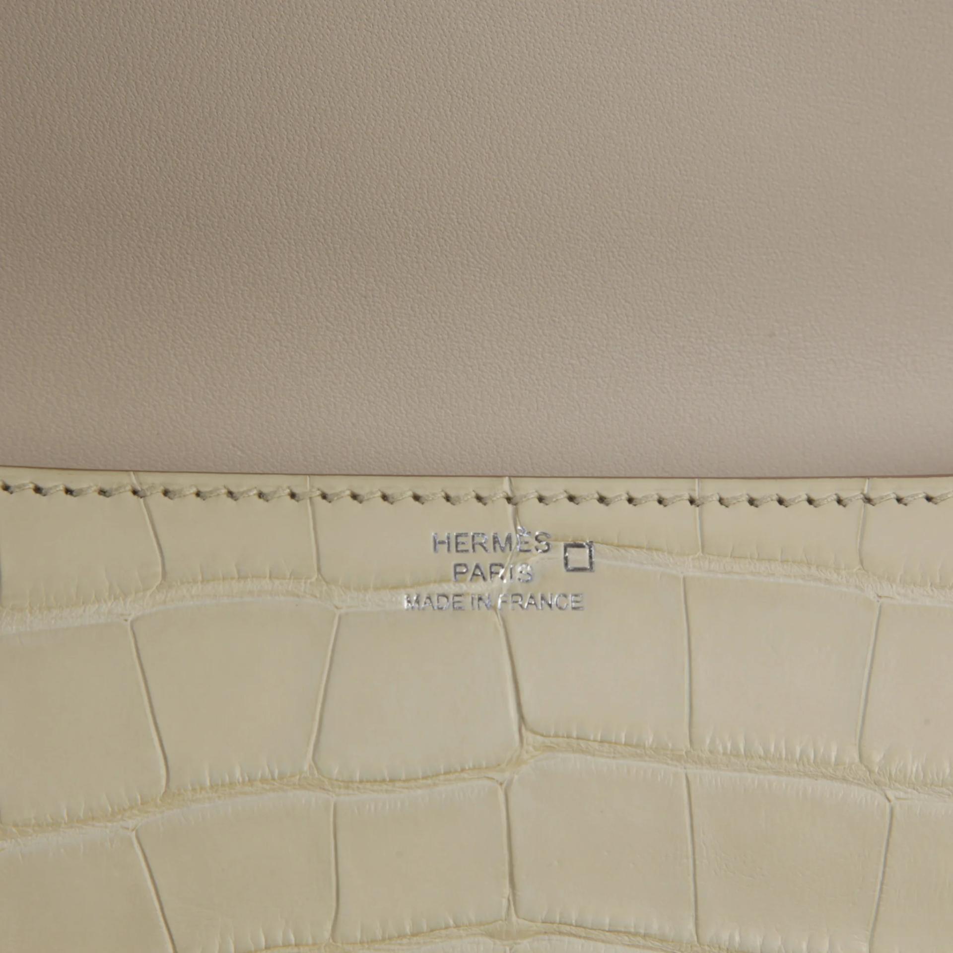 Excellent ( Rank SA ) HERMÈS Constance Elan Beton (8L) Matte Alligator Palladium hardware W (2024) - 10