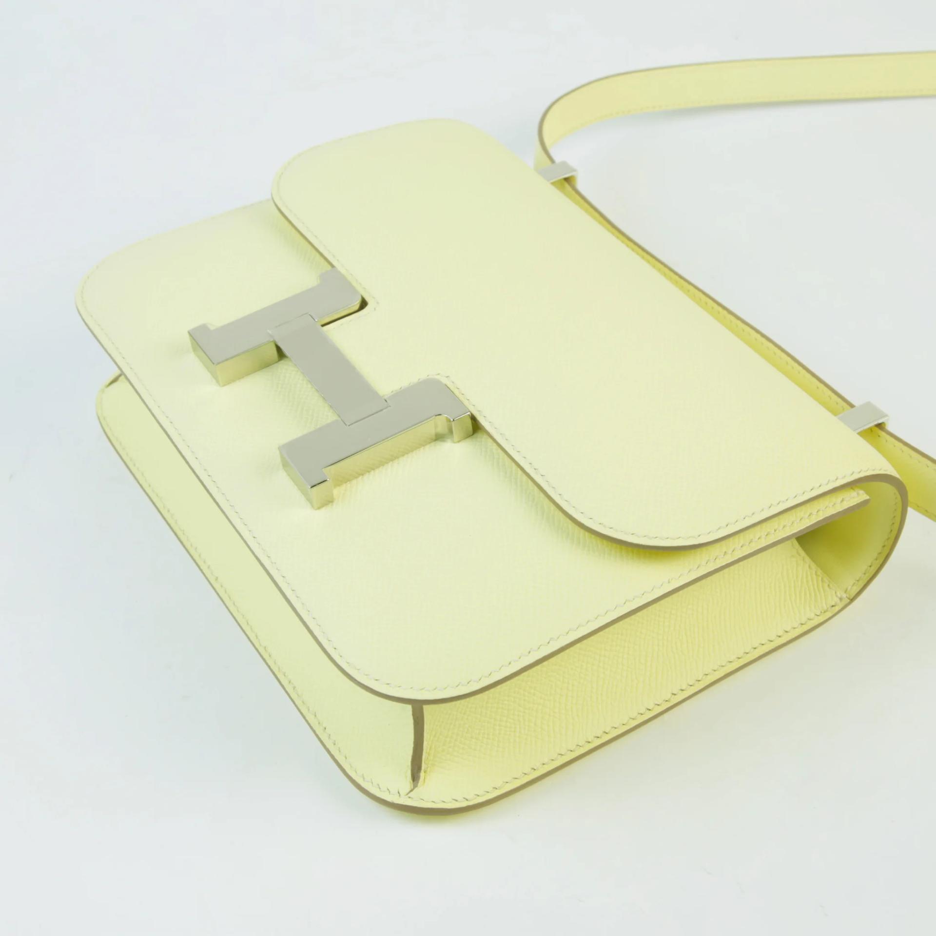 Brand New ( Rank N ) HERMÈS Constance 24 Jaune milton (i8) Epsom Palladium hardware K (2025) - 5