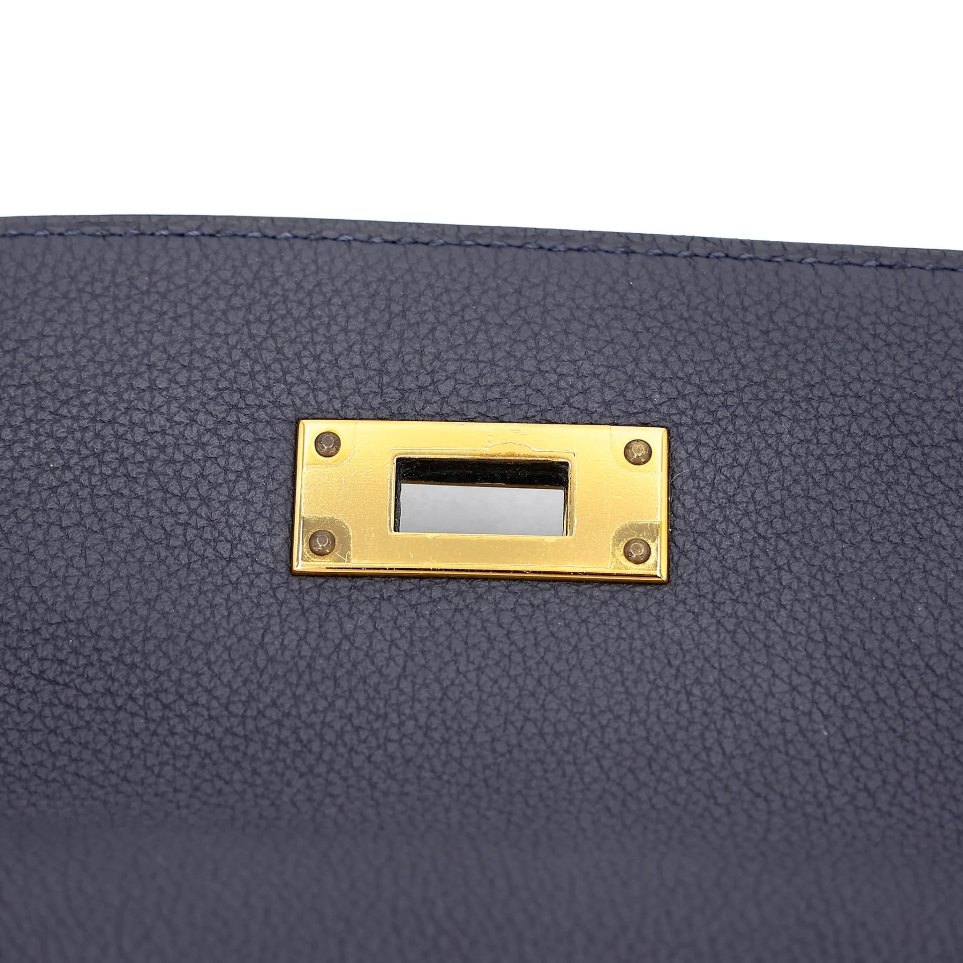 ランク A HERMÈS エルメス ケリー28 ブルーニュイ (2Z) トゴ ゴールド金具 A刻印 (2017) - 14