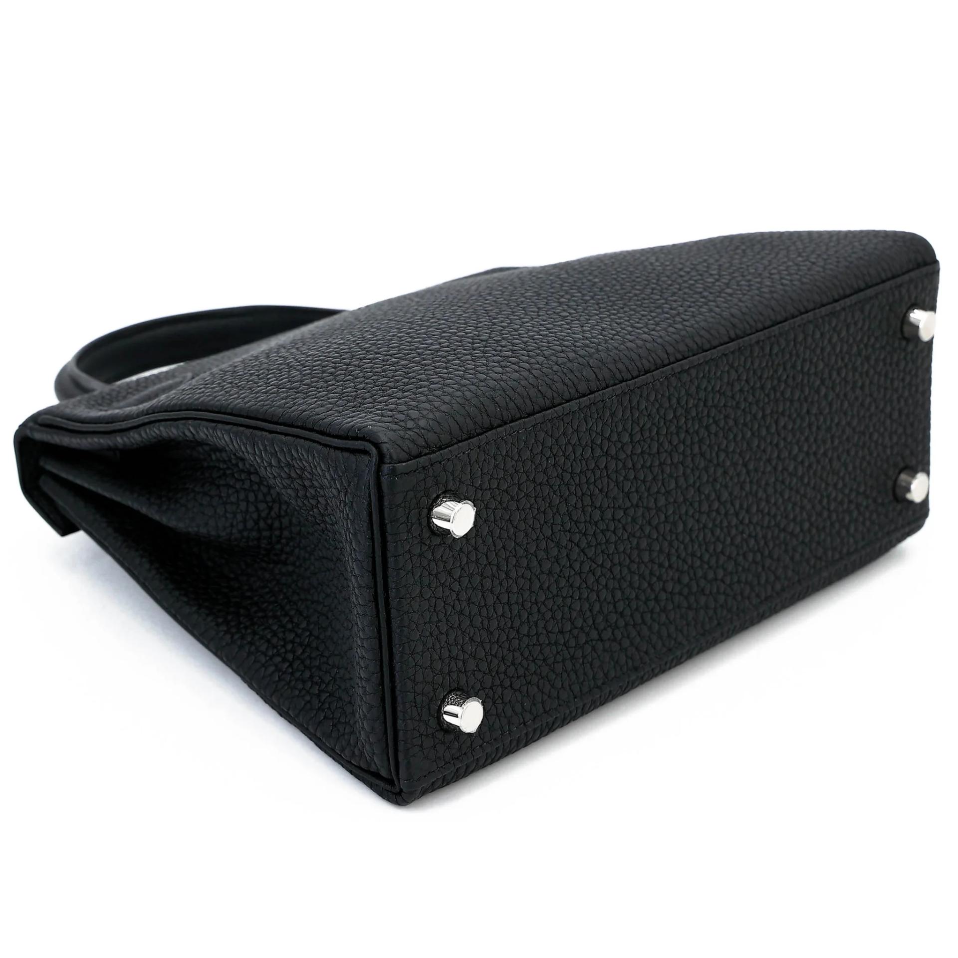 Brand New ( Rank N ) HERMÈS Kelly 25 Noir (89) Togo Palladium hardware G (2026) - 7