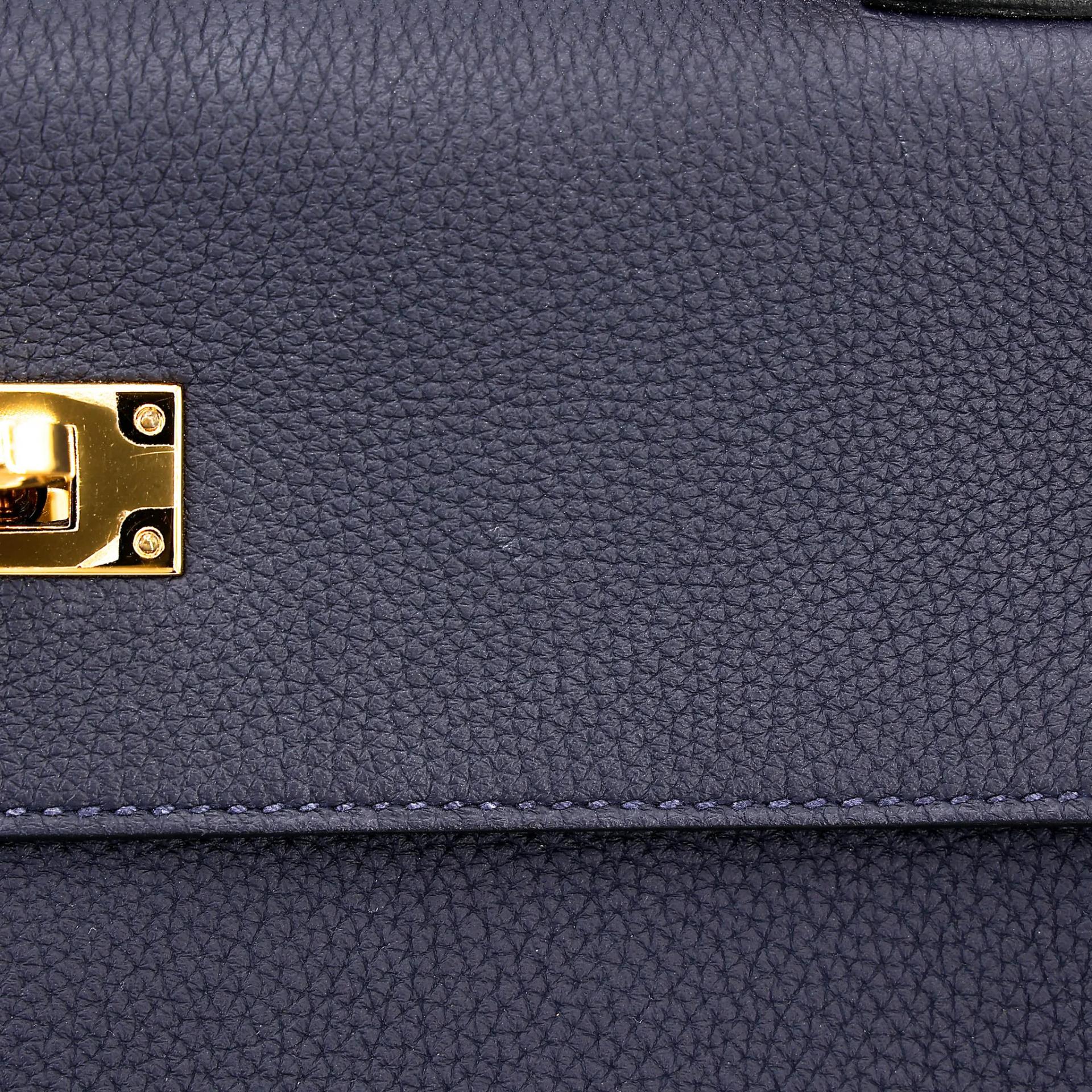 ランク A HERMÈS エルメス ケリー28 ブルーニュイ (2Z) トゴ ゴールド金具 A刻印 (2017) - 10