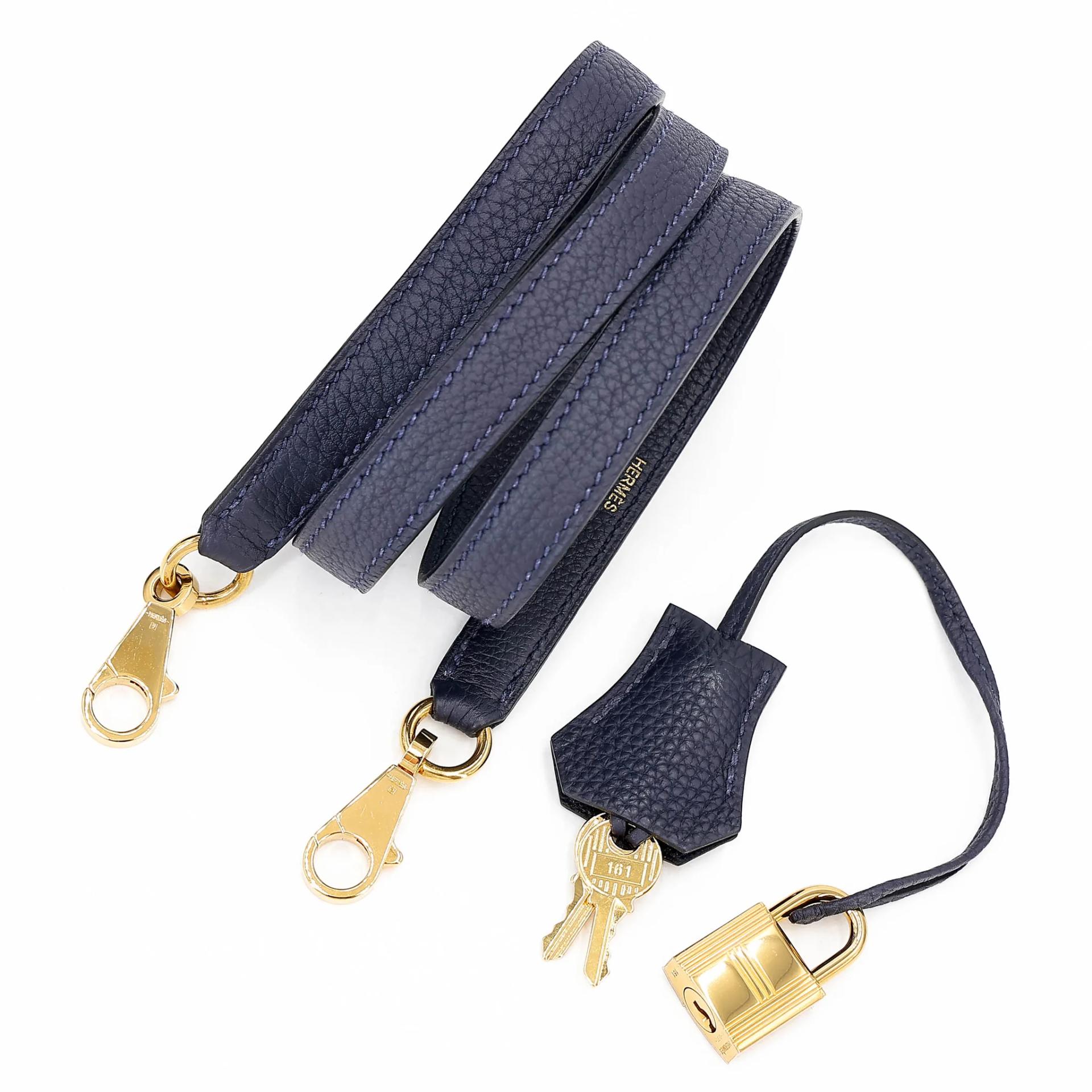 ランク A HERMÈS エルメス ケリー28 ブルーニュイ (2Z) トゴ ゴールド金具 A刻印 (2017) - 25