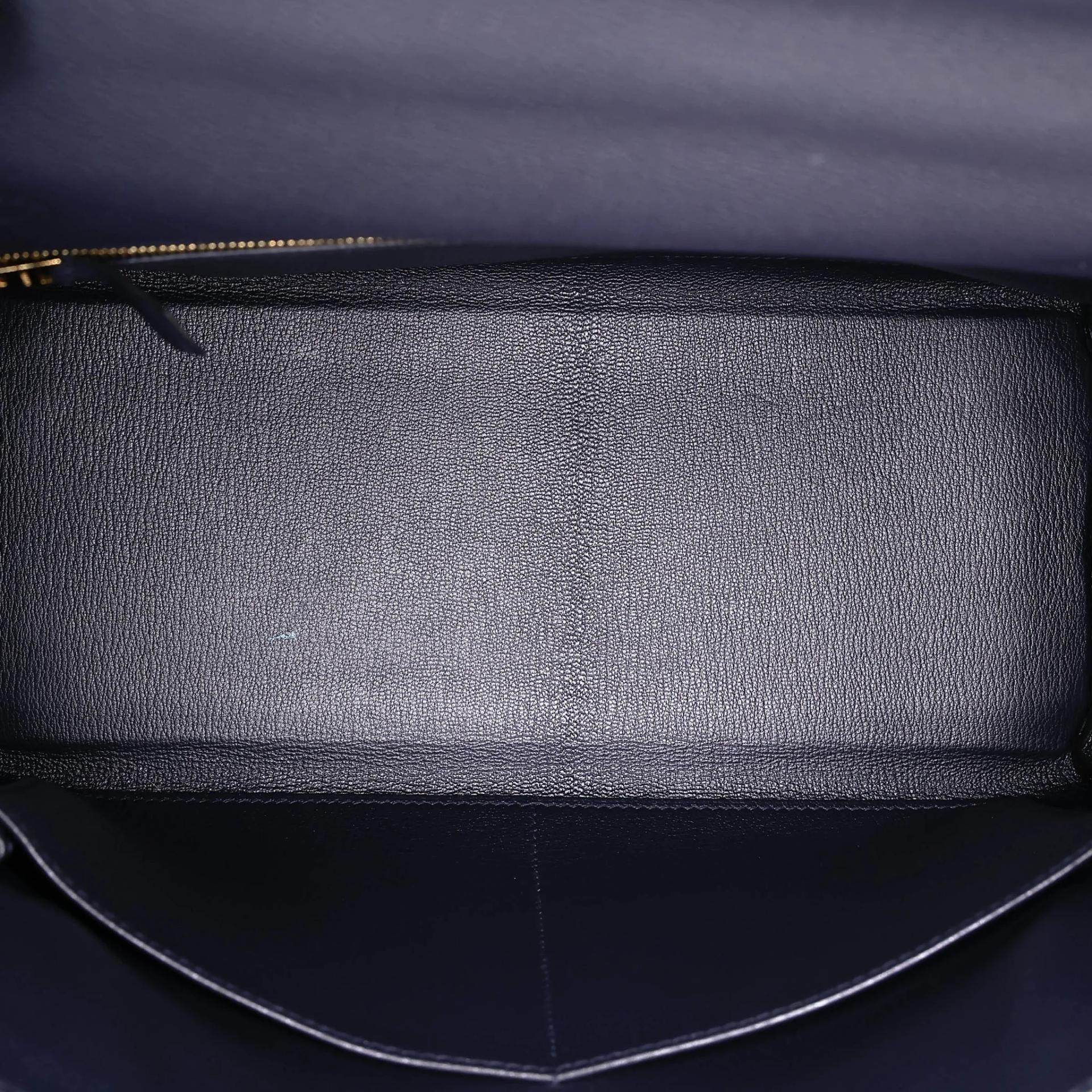 ランク A HERMÈS エルメス ケリー28 ブルーニュイ (2Z) トゴ ゴールド金具 A刻印 (2017) - 23