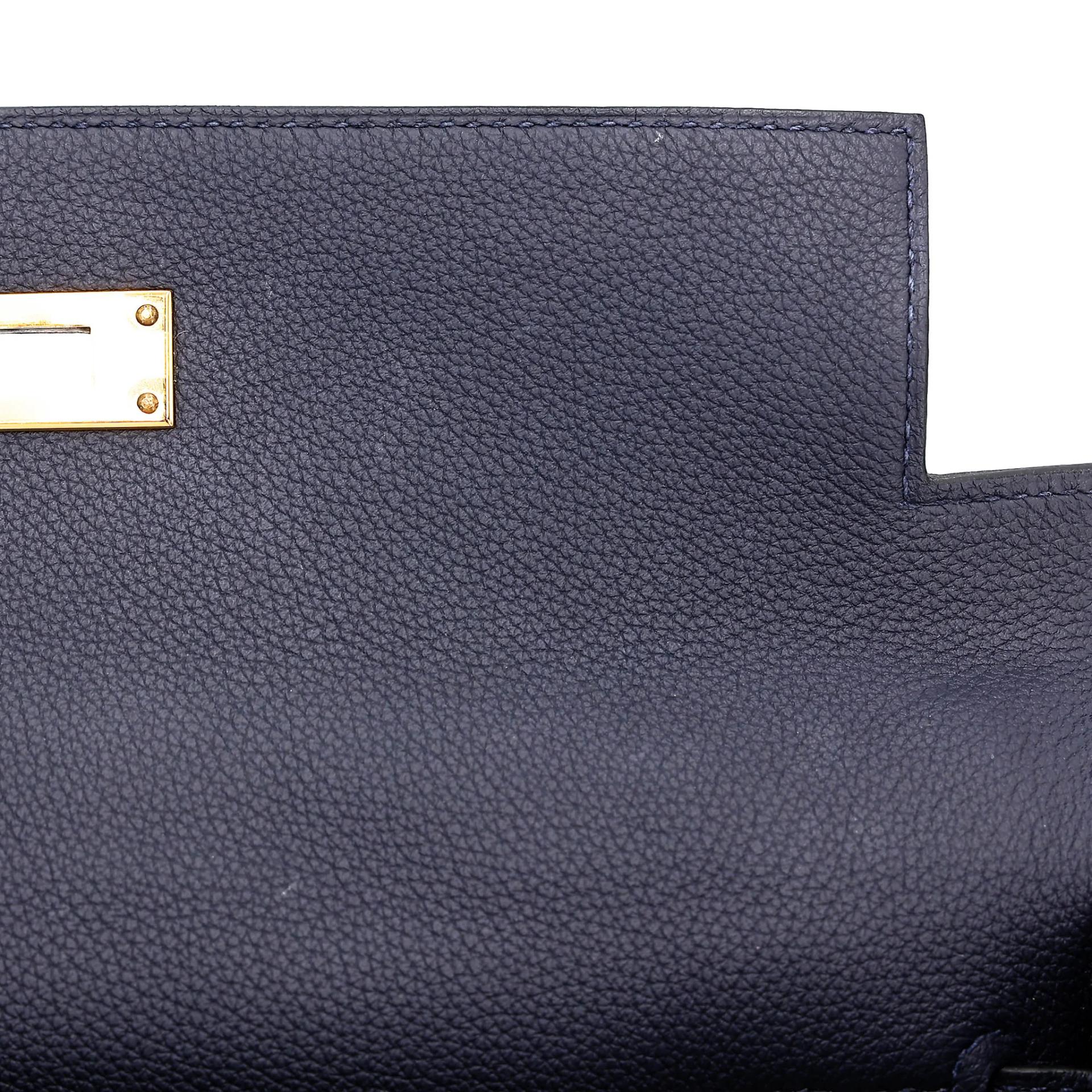 ランク A HERMÈS エルメス ケリー28 ブルーニュイ (2Z) トゴ ゴールド金具 A刻印 (2017) - 16