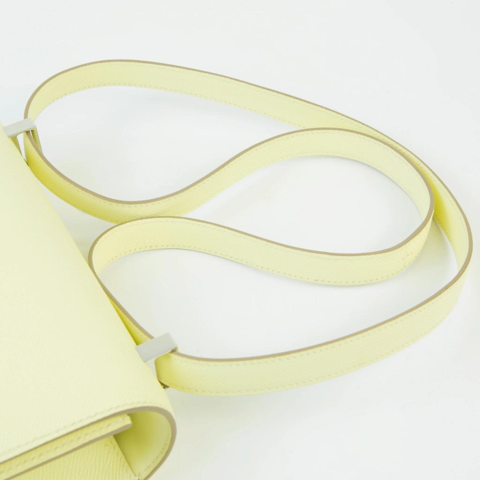 Brand New ( Rank N ) HERMÈS Constance 24 Jaune milton (i8) Epsom Palladium hardware K (2025) - 3