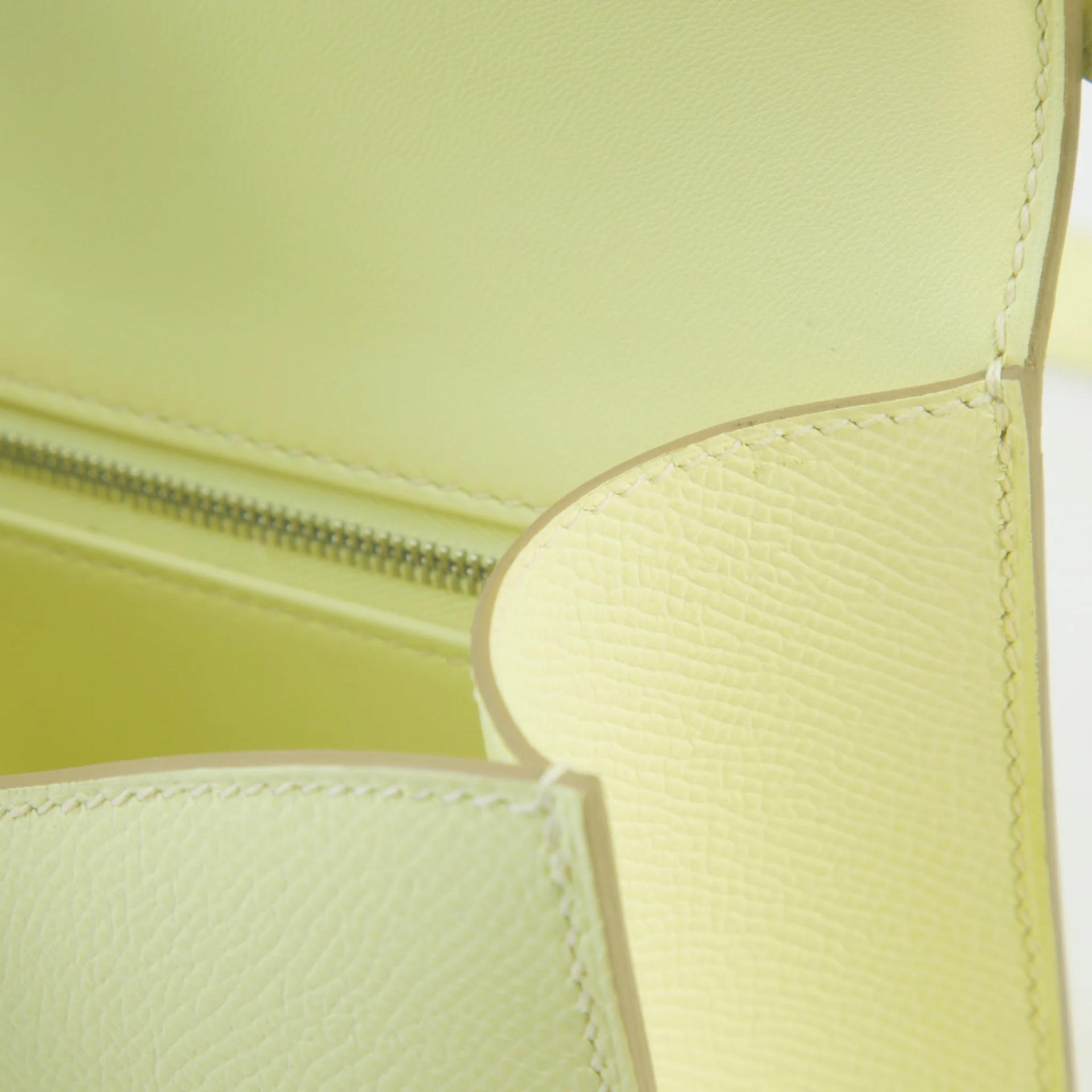 Brand New ( Rank N ) HERMÈS Constance 24 Jaune milton (i8) Epsom Palladium hardware K (2025) - 12
