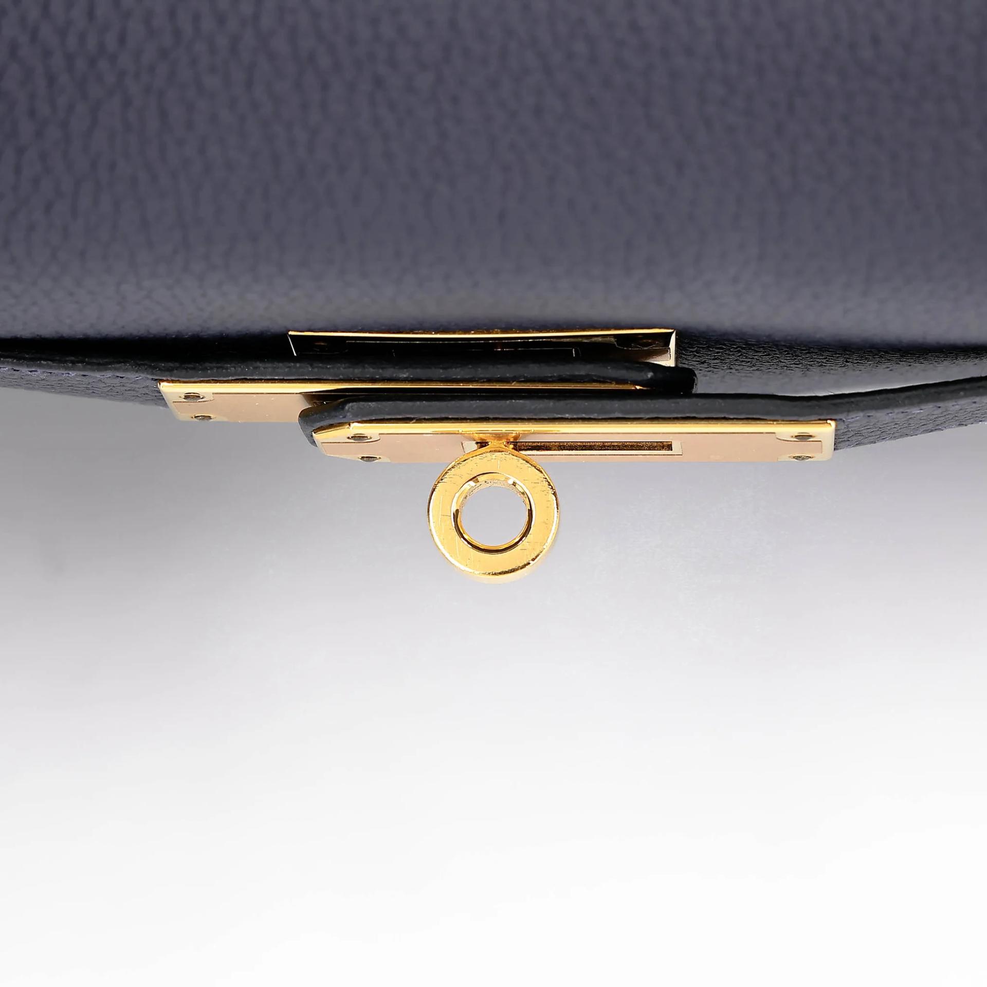 ランク A HERMÈS エルメス ケリー28 ブルーニュイ (2Z) トゴ ゴールド金具 A刻印 (2017) - 12