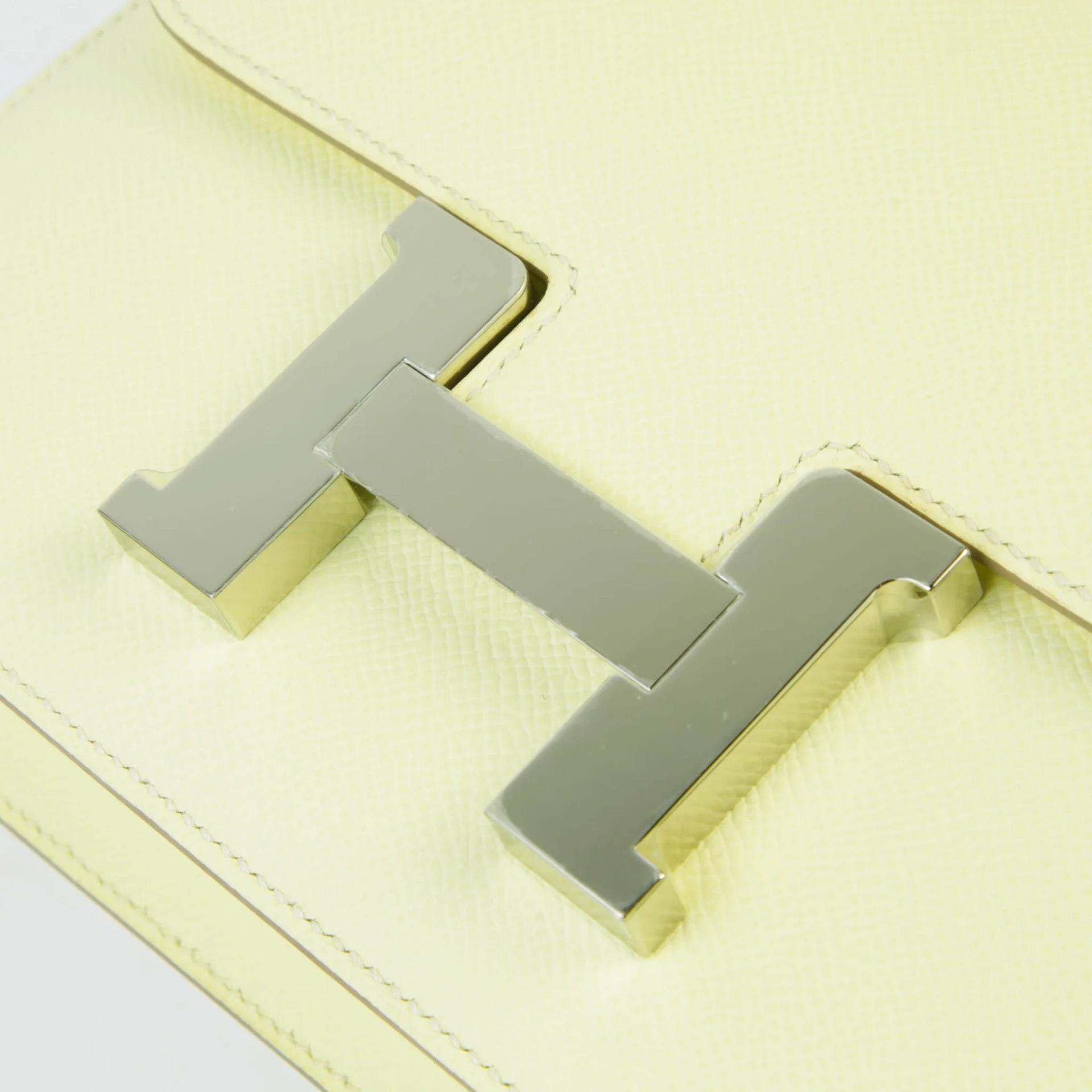 Brand New ( Rank N ) HERMÈS Constance 24 Jaune milton (i8) Epsom Palladium hardware K (2025) - 8