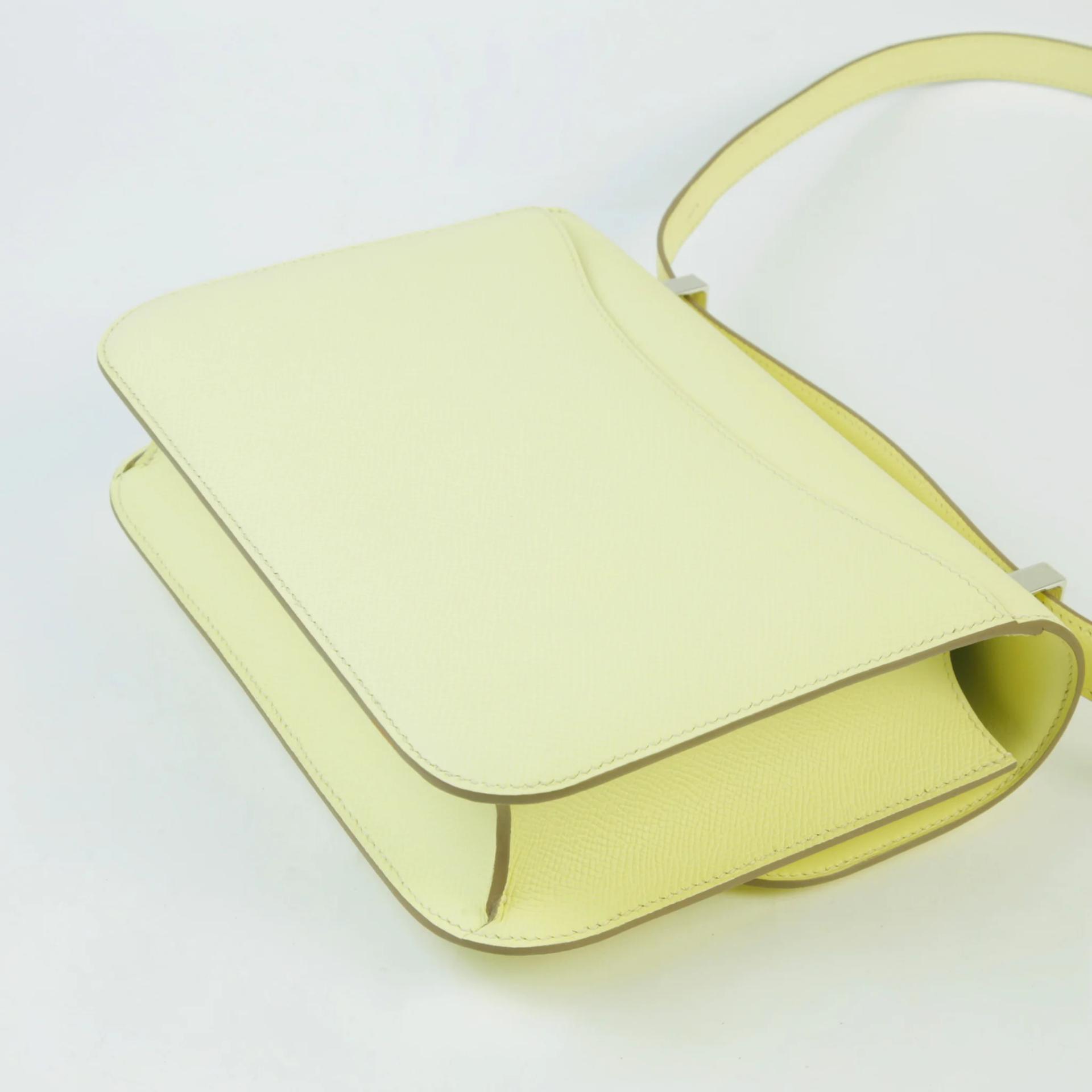 Brand New ( Rank N ) HERMÈS Constance 24 Jaune milton (i8) Epsom Palladium hardware K (2025) - 6