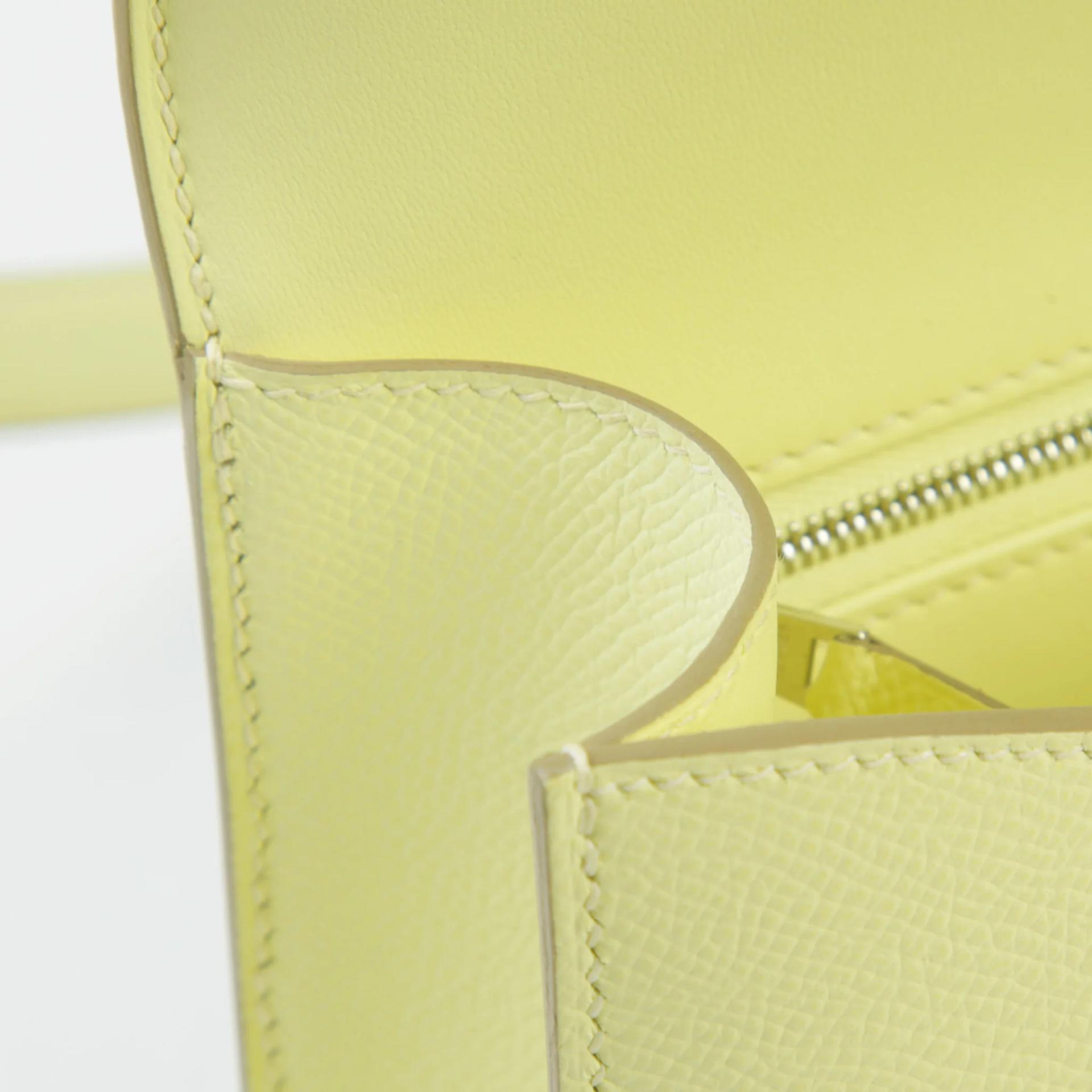 Brand New ( Rank N ) HERMÈS Constance 24 Jaune milton (i8) Epsom Palladium hardware K (2025) - 13