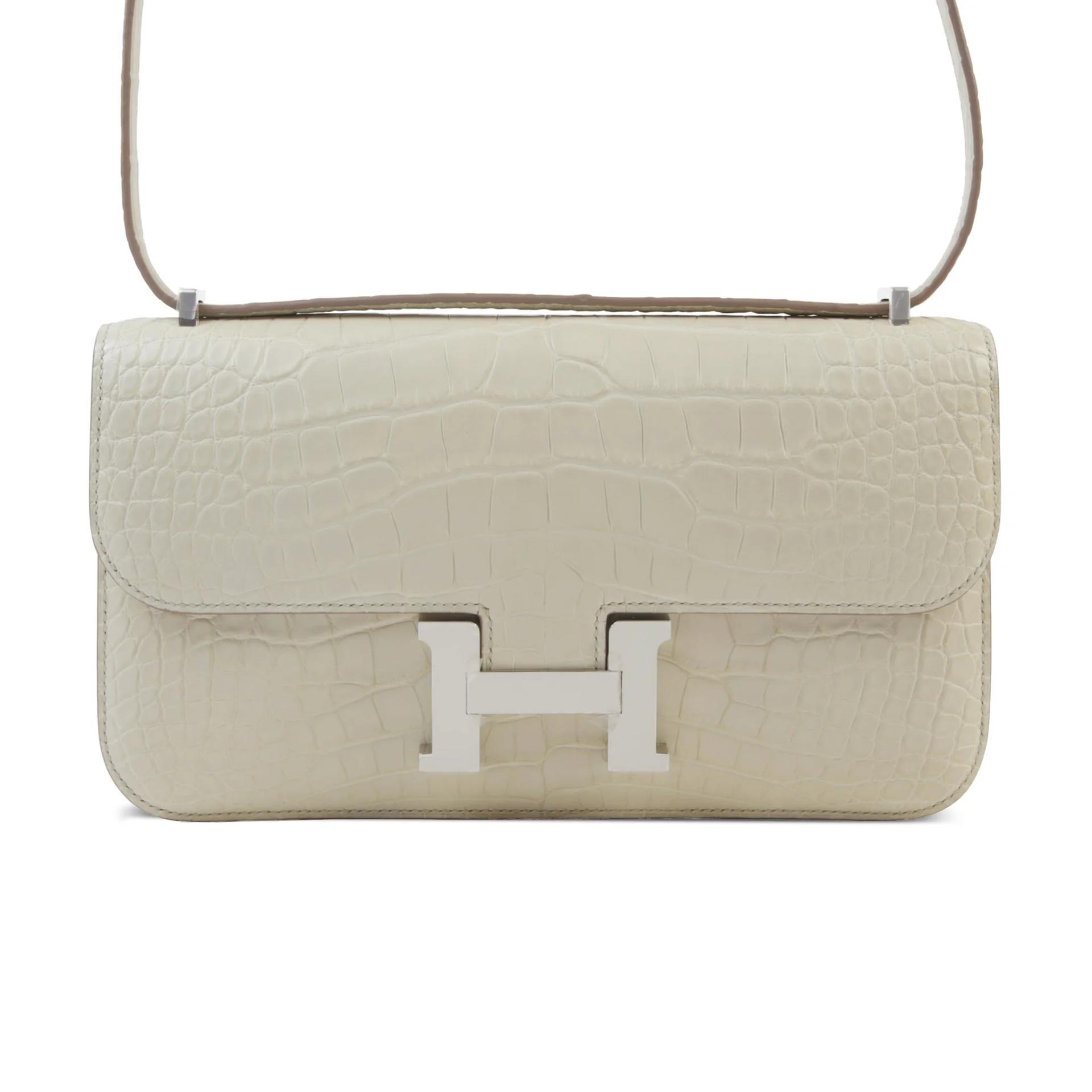 Excellent ( Rank SA ) HERMÈS Constance Elan Beton (8L) Matte Alligator Palladium hardware W (2024) - 1