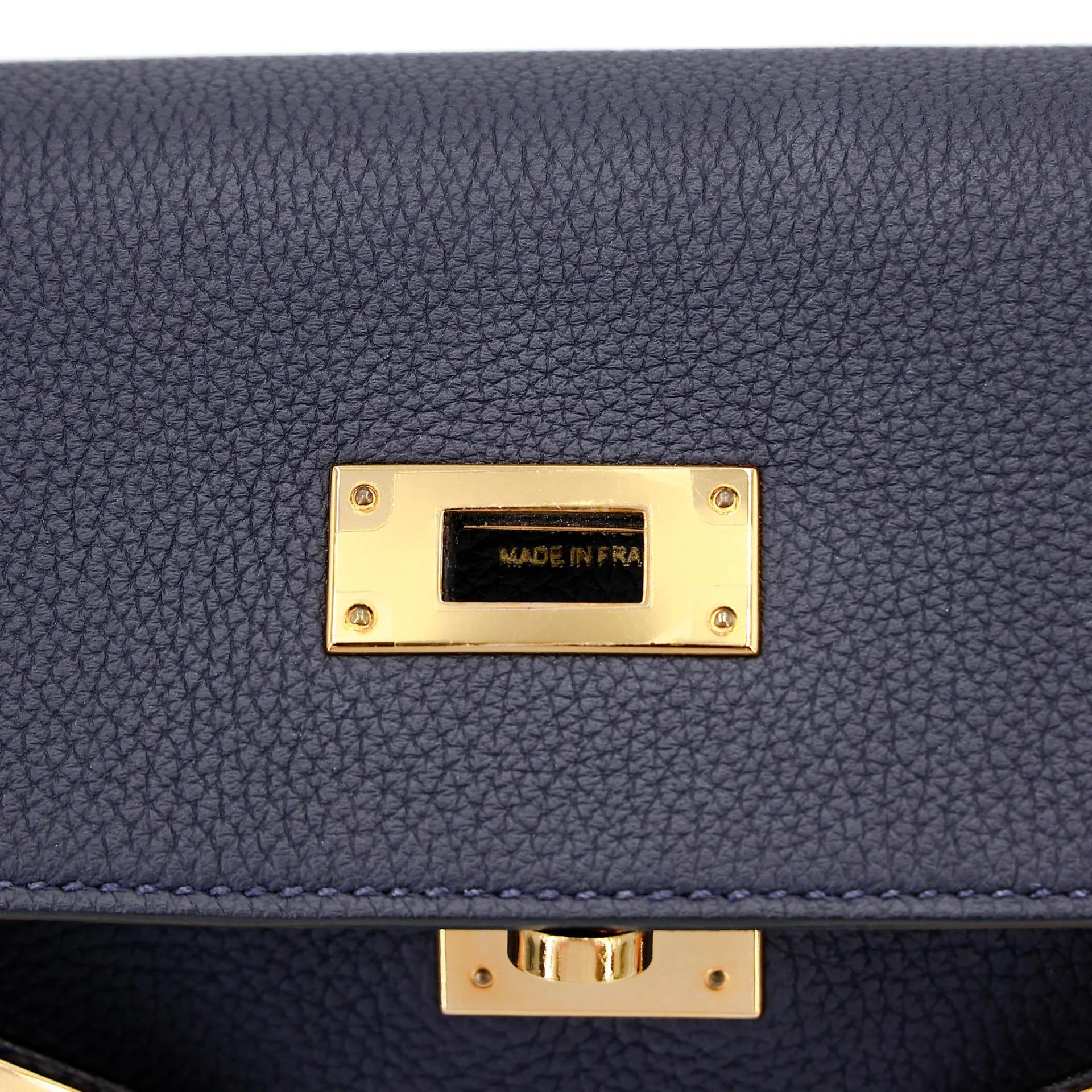 ランク A HERMÈS エルメス ケリー28 ブルーニュイ (2Z) トゴ ゴールド金具 A刻印 (2017) - 13