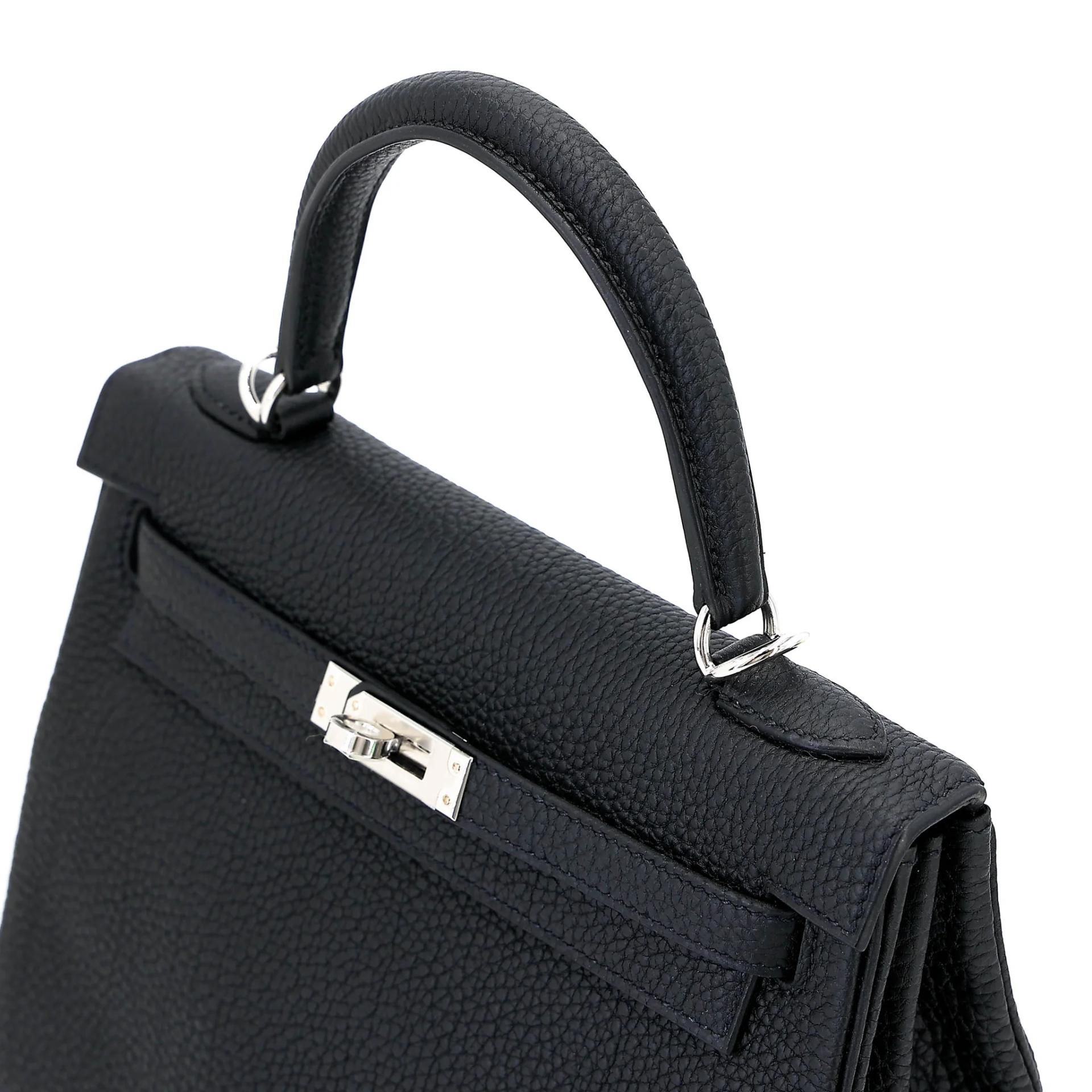 Brand New ( Rank N ) HERMÈS Kelly 25 Noir (89) Togo Palladium hardware G (2026) - 3