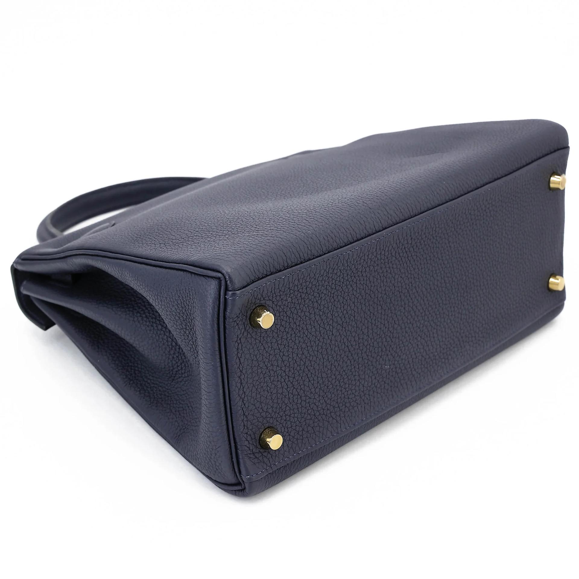 ランク A HERMÈS エルメス ケリー28 ブルーニュイ (2Z) トゴ ゴールド金具 A刻印 (2017) - 7