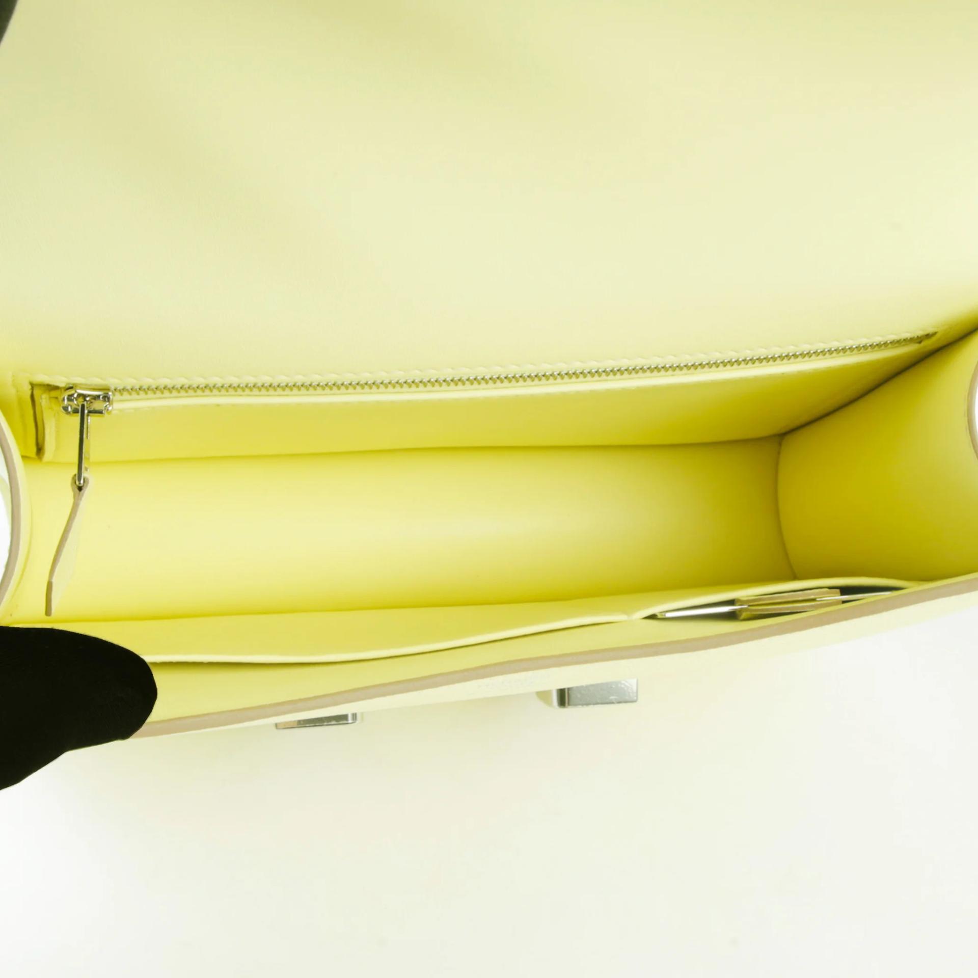 Brand New ( Rank N ) HERMÈS Constance 24 Jaune milton (i8) Epsom Palladium hardware K (2025) - 10