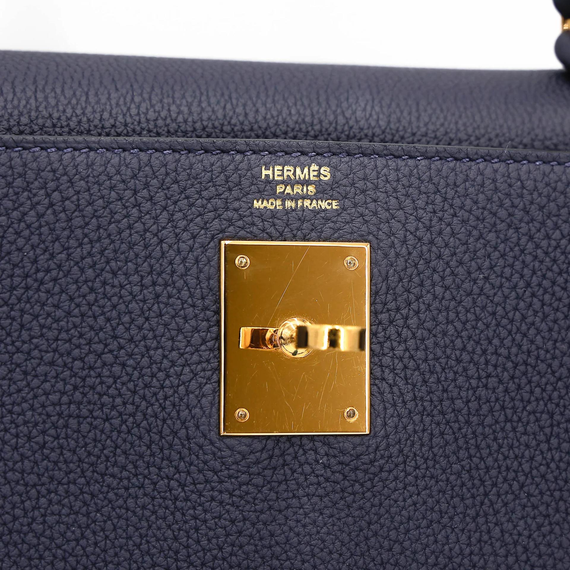 ランク A HERMÈS エルメス ケリー28 ブルーニュイ (2Z) トゴ ゴールド金具 A刻印 (2017) - 18