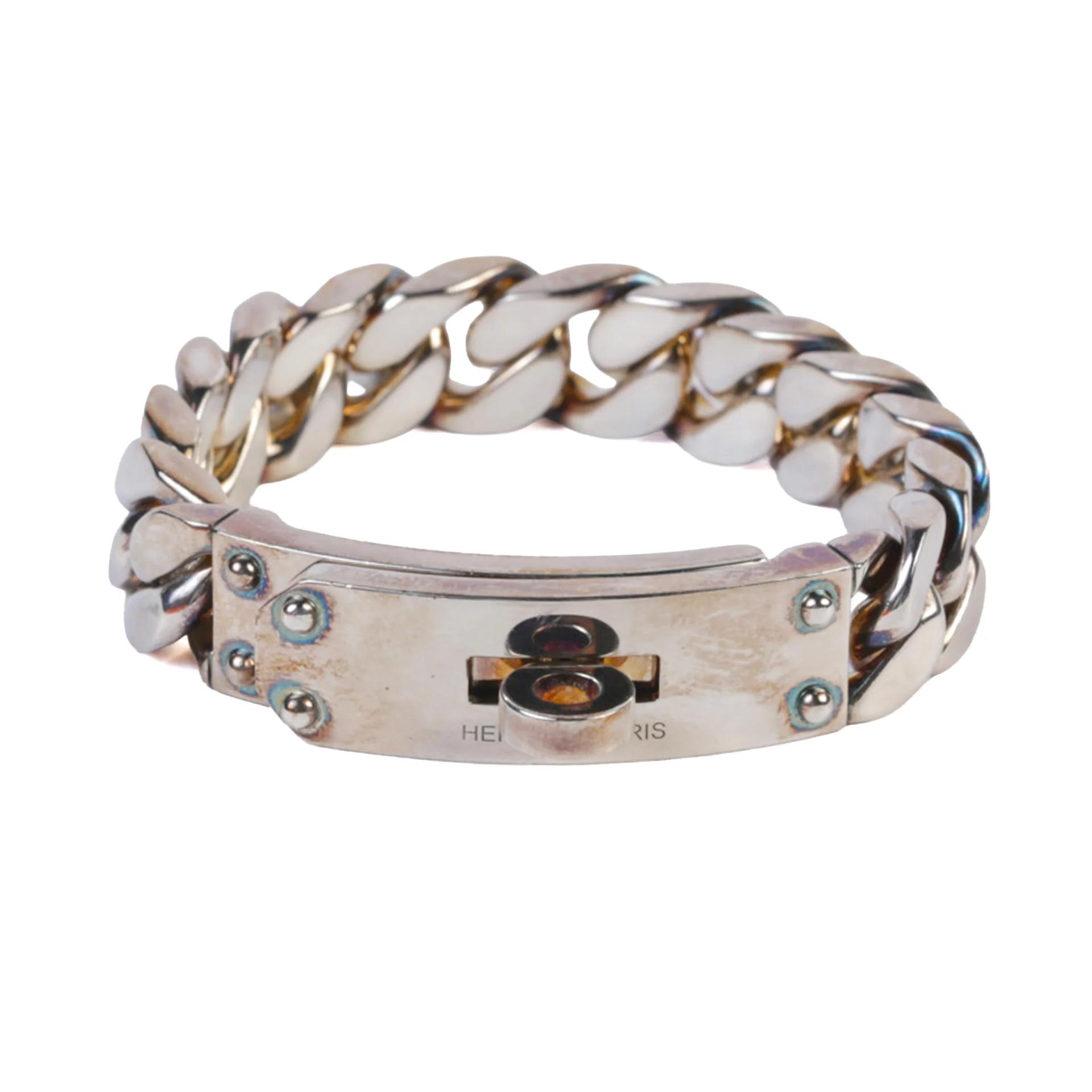Very Good ( Rank A) HERMÈS Bracelet Kelly Gourmette GM Silver Silver 925 - 1