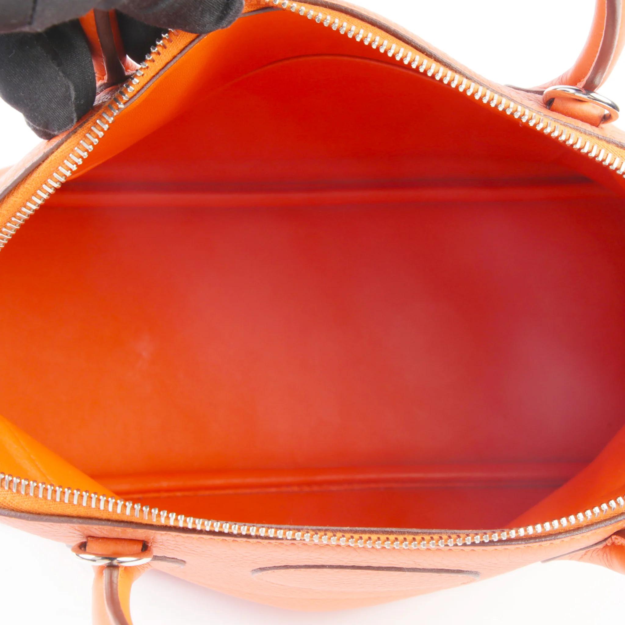 A美品 HERMÈS 愛馬仕 Bolide 31 93 愛馬仕橘 Orange Clemence小牛皮 銀扣 □R刻 2014年 - 11