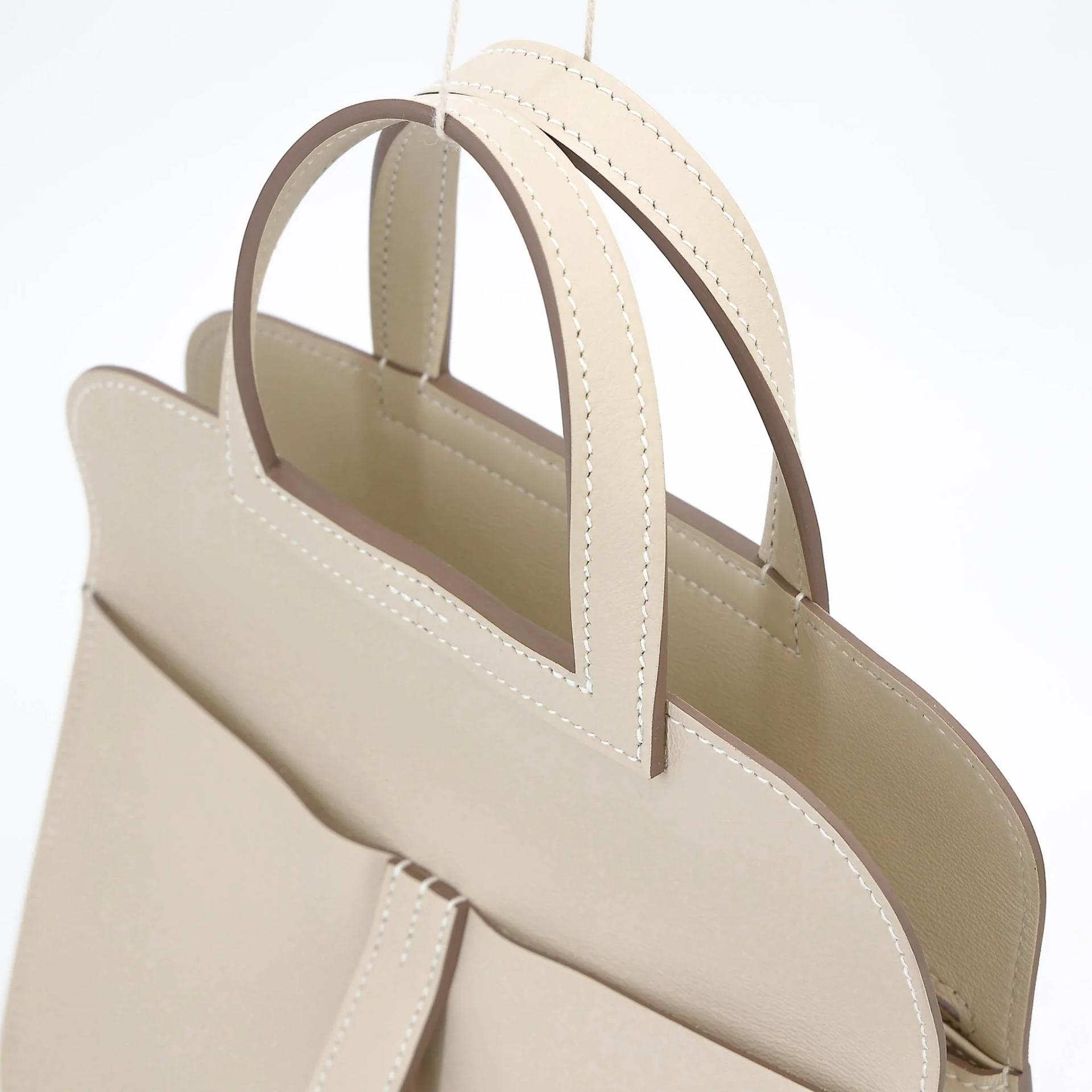 Very Good ( Rank A) HERMÈS Halzan Mini Craie (10) Swift Palladium hardware K (2025) - 6