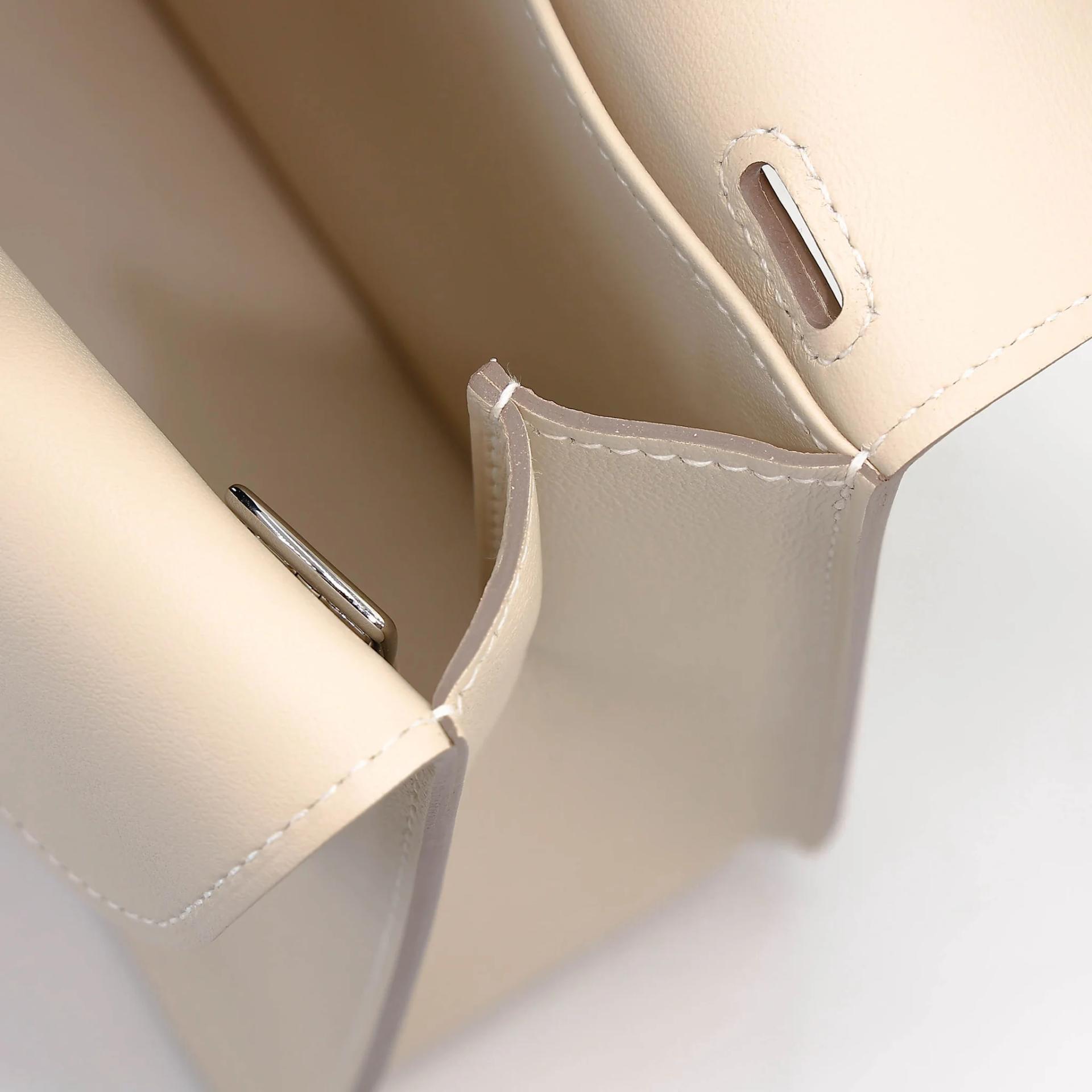 Very Good ( Rank A) HERMÈS Halzan Mini Craie (10) Swift Palladium hardware K (2025) - 19
