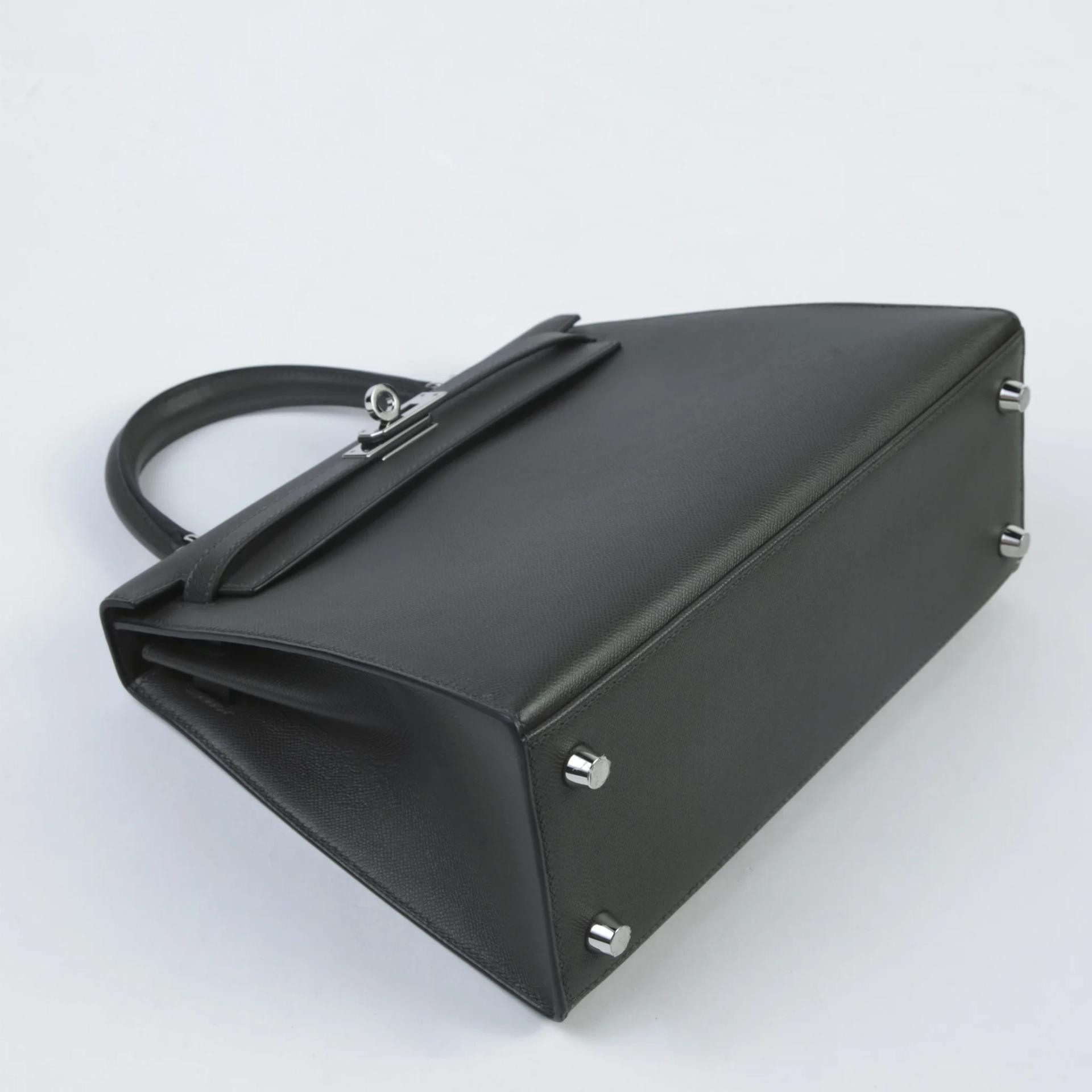 A美品 HERMÈS 爱马仕 Kelly 25 外缝 88 石墨灰 Graphite Madame皮 银扣 W刻 2024年 - 4