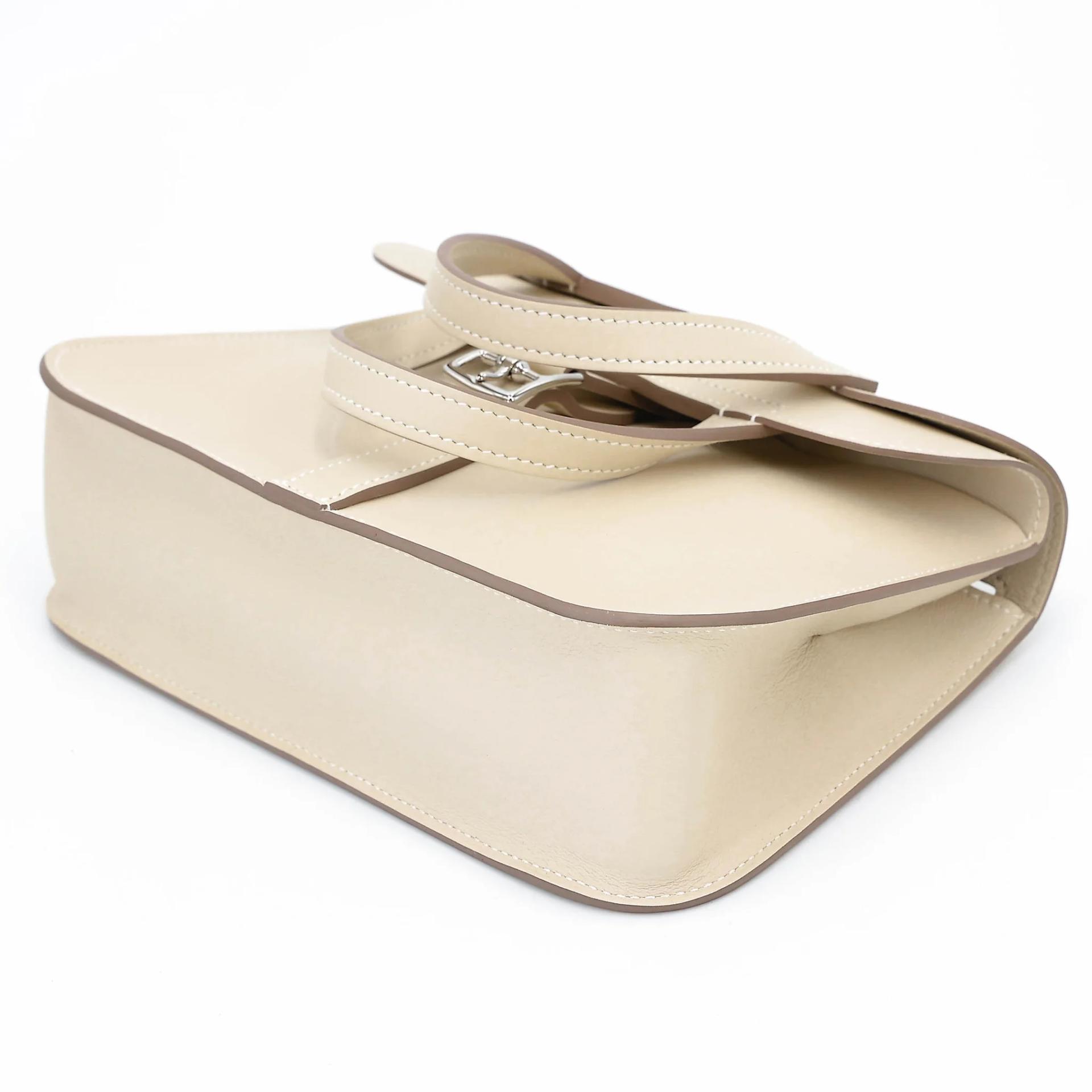 Very Good ( Rank A) HERMÈS Halzan Mini Craie (10) Swift Palladium hardware K (2025) - 7