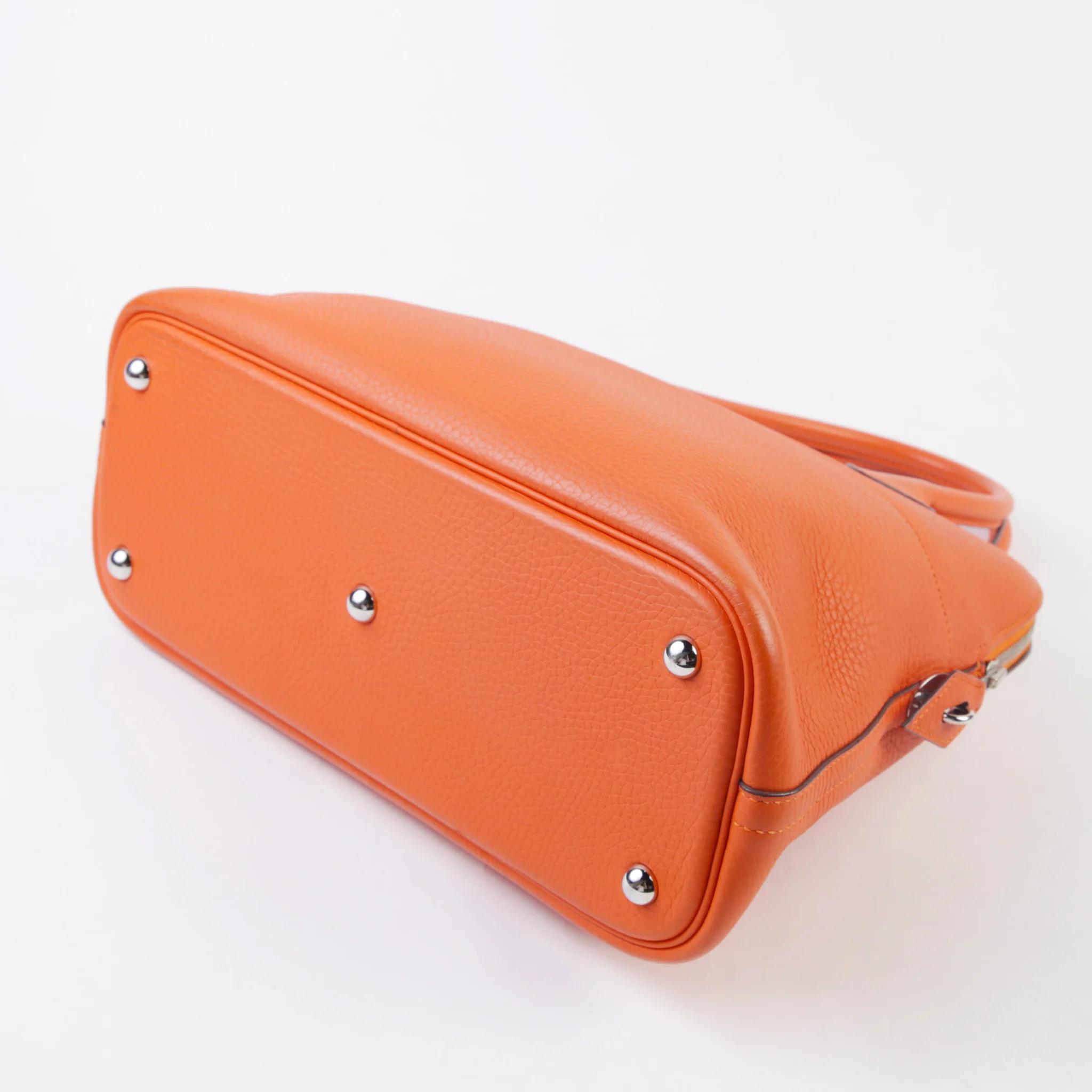 A美品 HERMÈS 愛馬仕 Bolide 31 93 愛馬仕橘 Orange Clemence小牛皮 銀扣 □R刻 2014年 - 7
