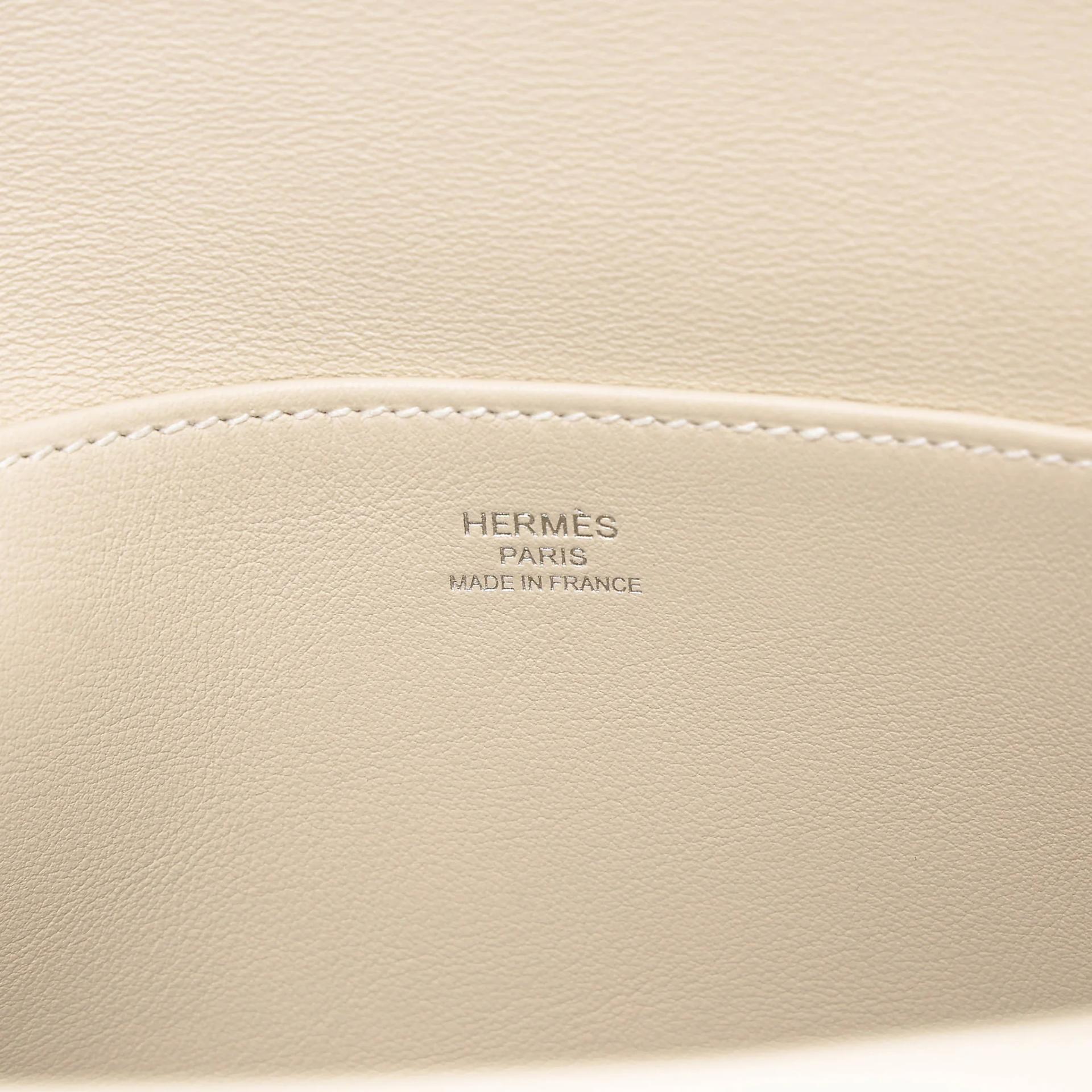 Very Good ( Rank A) HERMÈS Halzan Mini Craie (10) Swift Palladium hardware K (2025) - 13