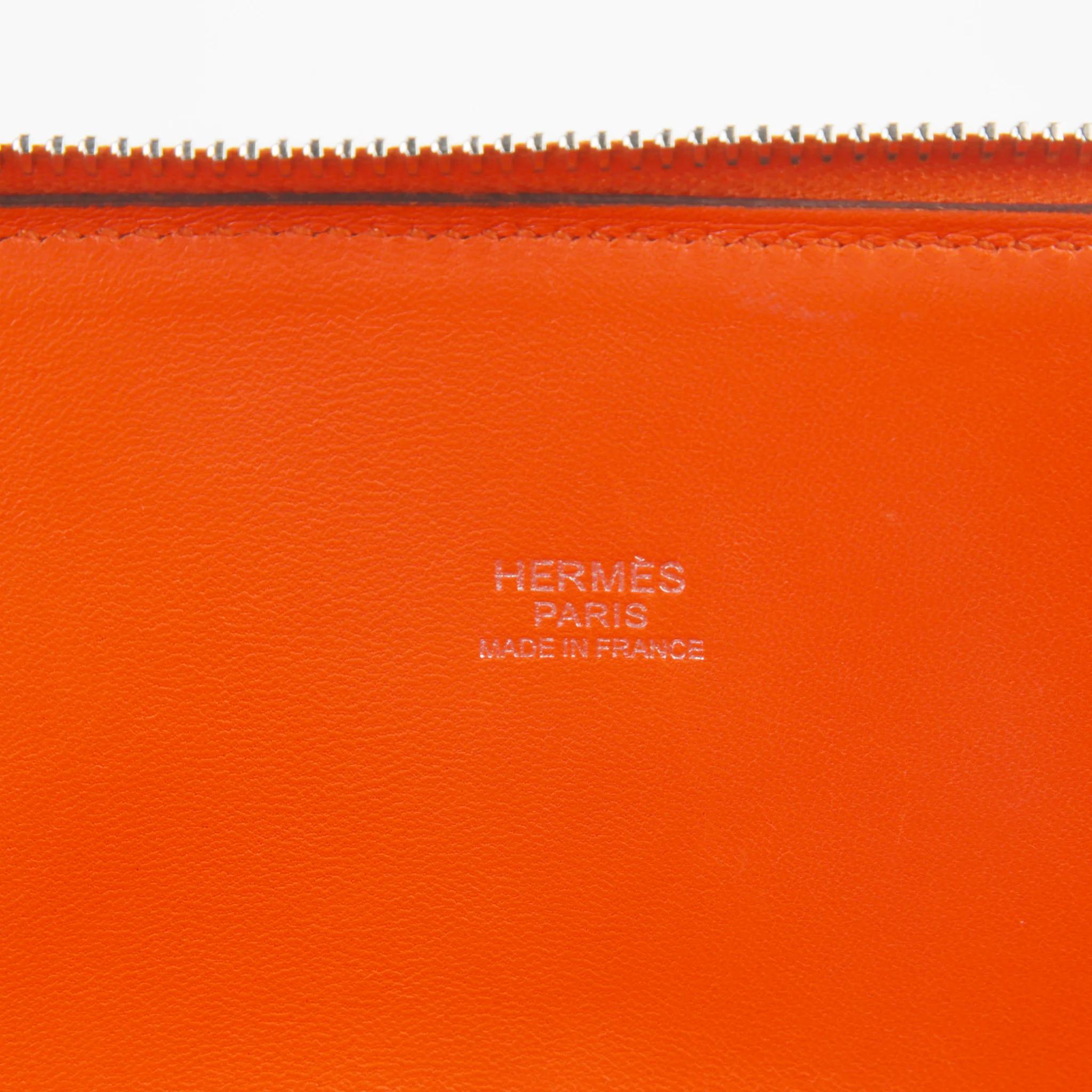 A美品 HERMÈS 愛馬仕 Bolide 31 93 愛馬仕橘 Orange Clemence小牛皮 銀扣 □R刻 2014年 - 10