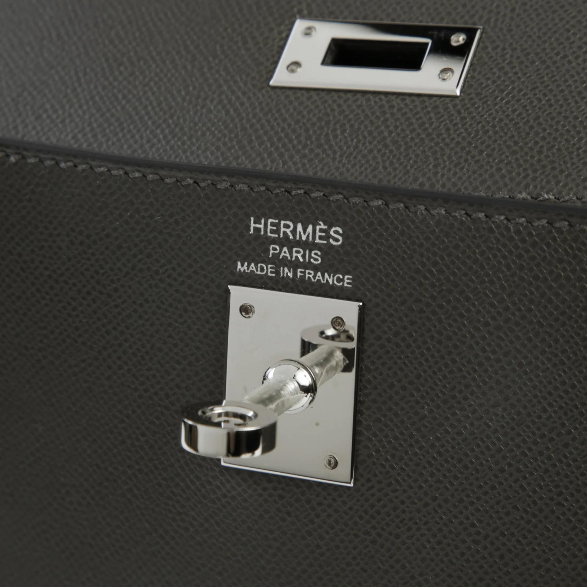 A美品 HERMÈS 爱马仕 Kelly 25 外缝 88 石墨灰 Graphite Madame皮 银扣 W刻 2024年 - 9