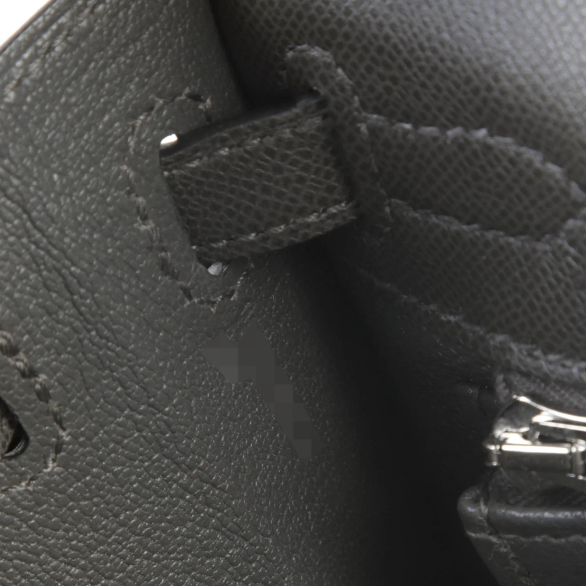 A美品 HERMÈS 爱马仕 Kelly 25 外缝 88 石墨灰 Graphite Madame皮 银扣 W刻 2024年 - 13