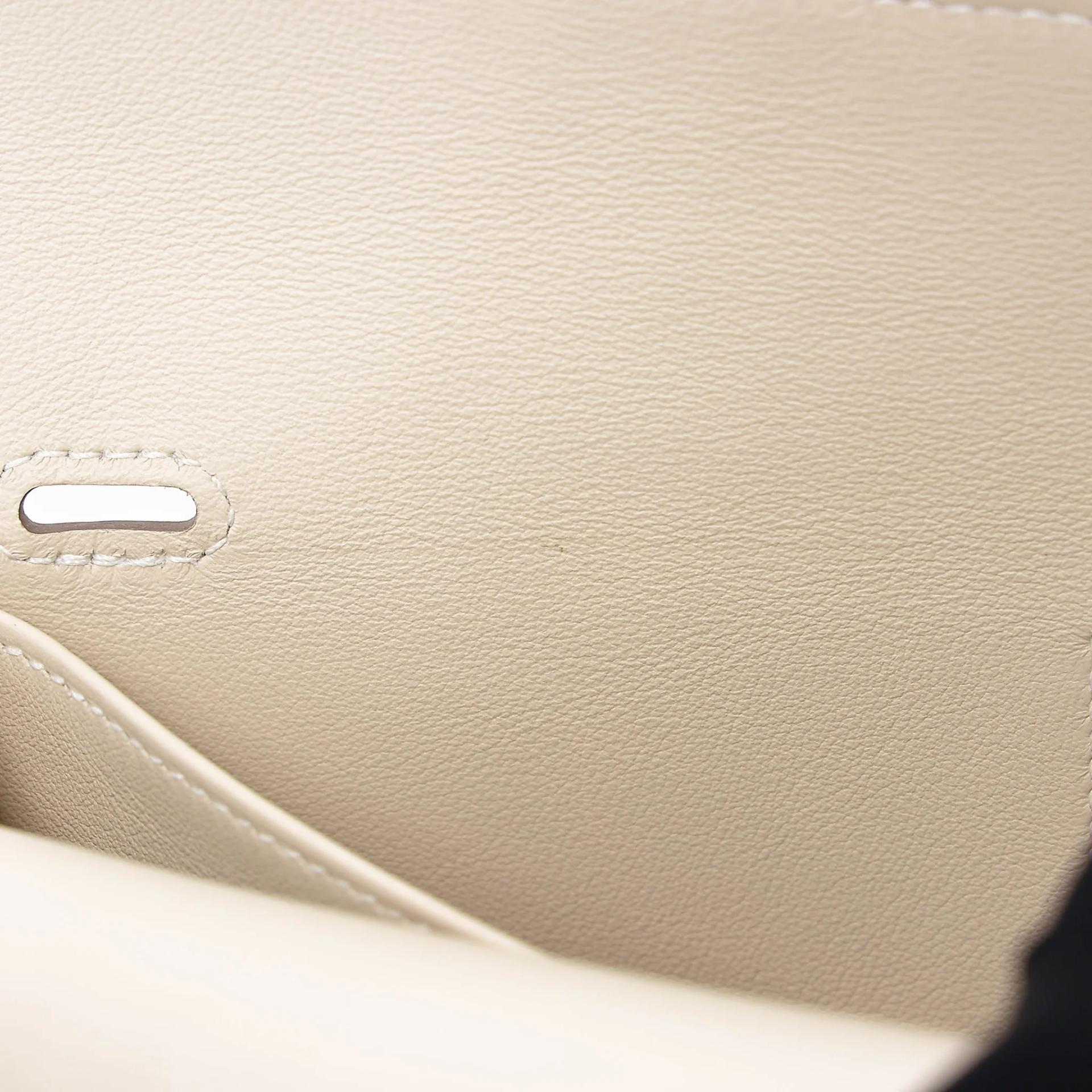 Very Good ( Rank A) HERMÈS Halzan Mini Craie (10) Swift Palladium hardware K (2025) - 14