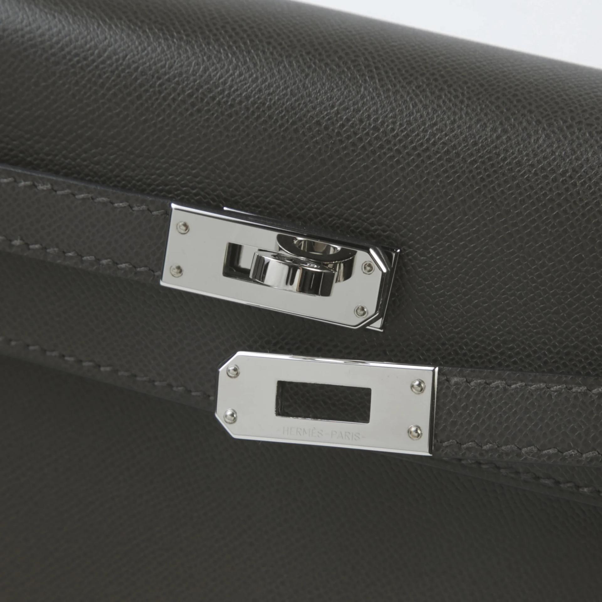 A美品 HERMÈS 爱马仕 Kelly 25 外缝 88 石墨灰 Graphite Madame皮 银扣 W刻 2024年 - 8