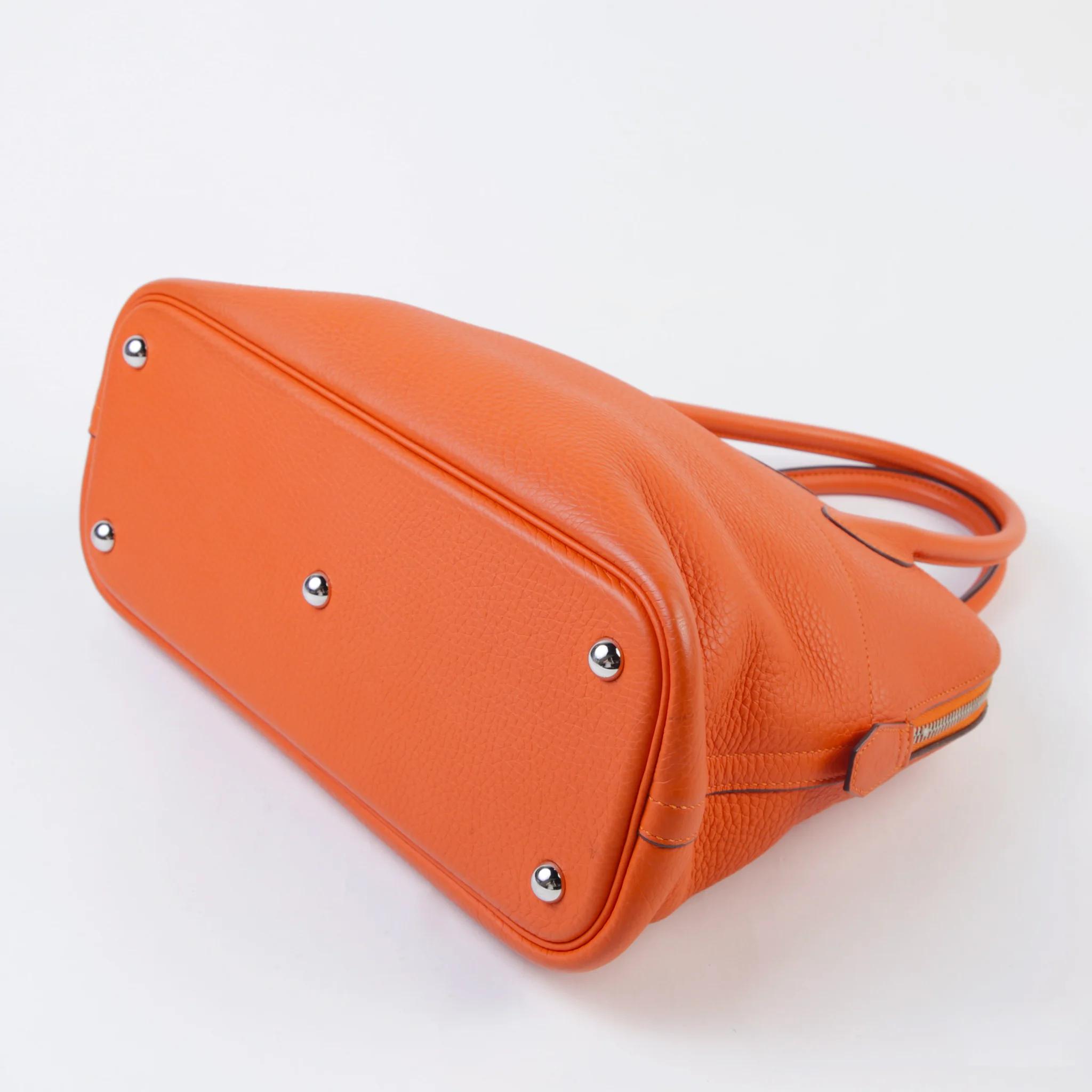 A美品 HERMÈS 愛馬仕 Bolide 31 93 愛馬仕橘 Orange Clemence小牛皮 銀扣 □R刻 2014年 - 5