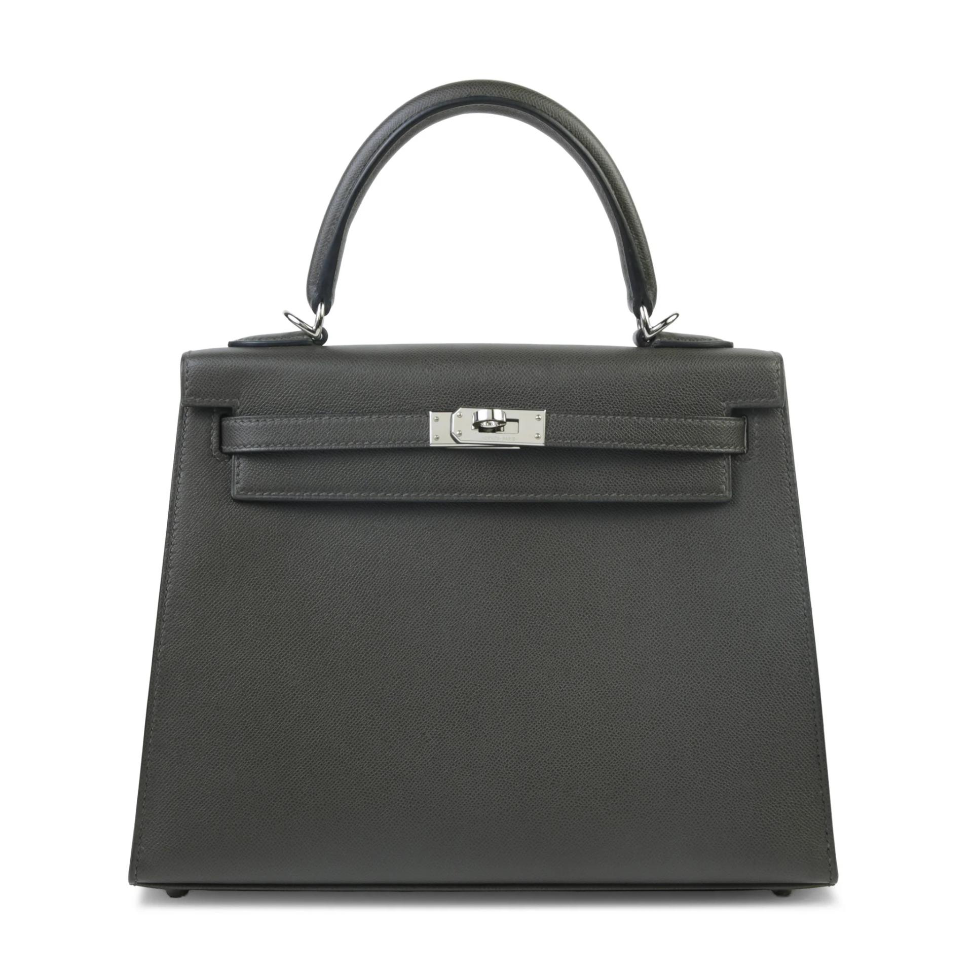 A美品 HERMÈS 爱马仕 Kelly 25 外缝 88 石墨灰 Graphite Madame皮 银扣 W刻 2024年 - 1