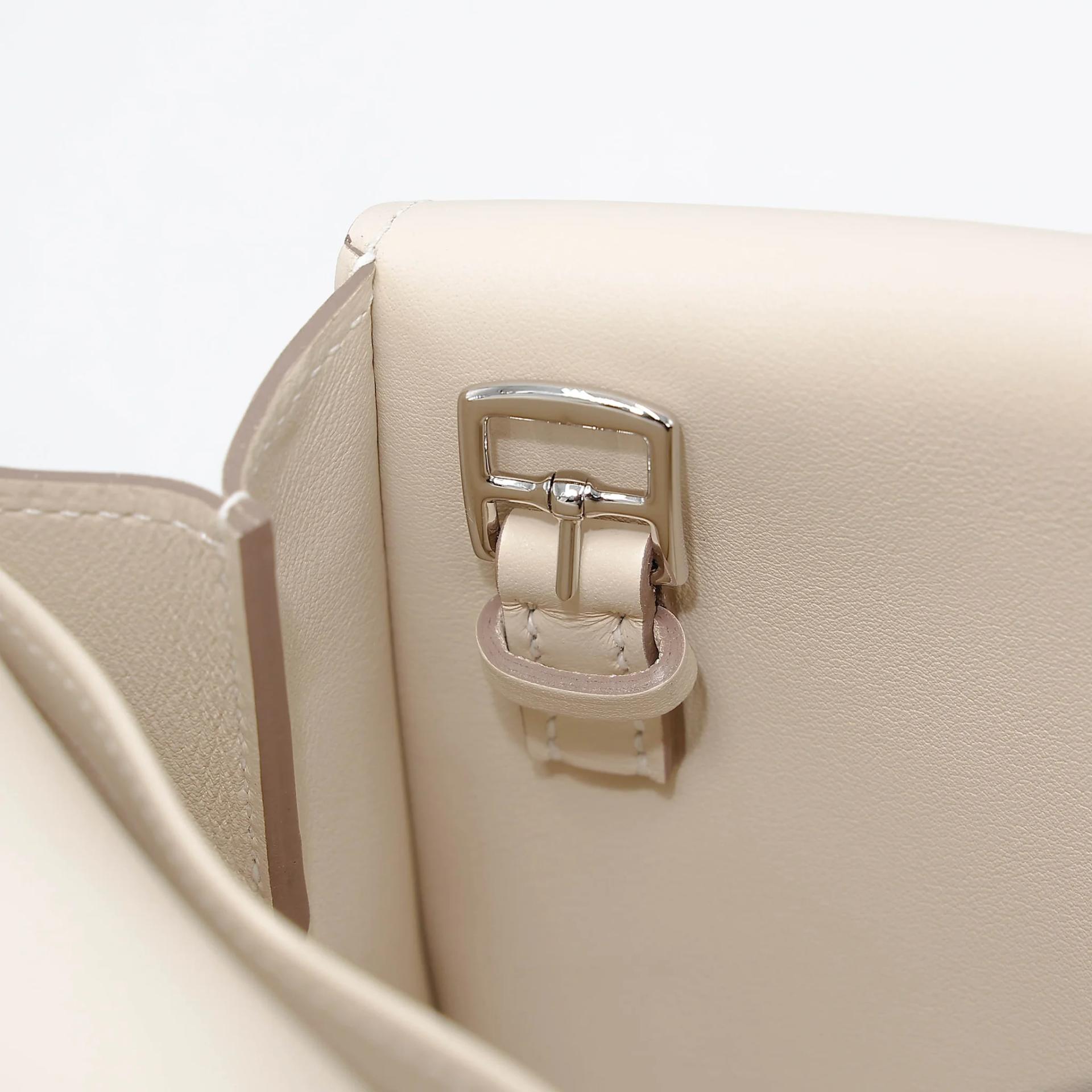 Very Good ( Rank A) HERMÈS Halzan Mini Craie (10) Swift Palladium hardware K (2025) - 18