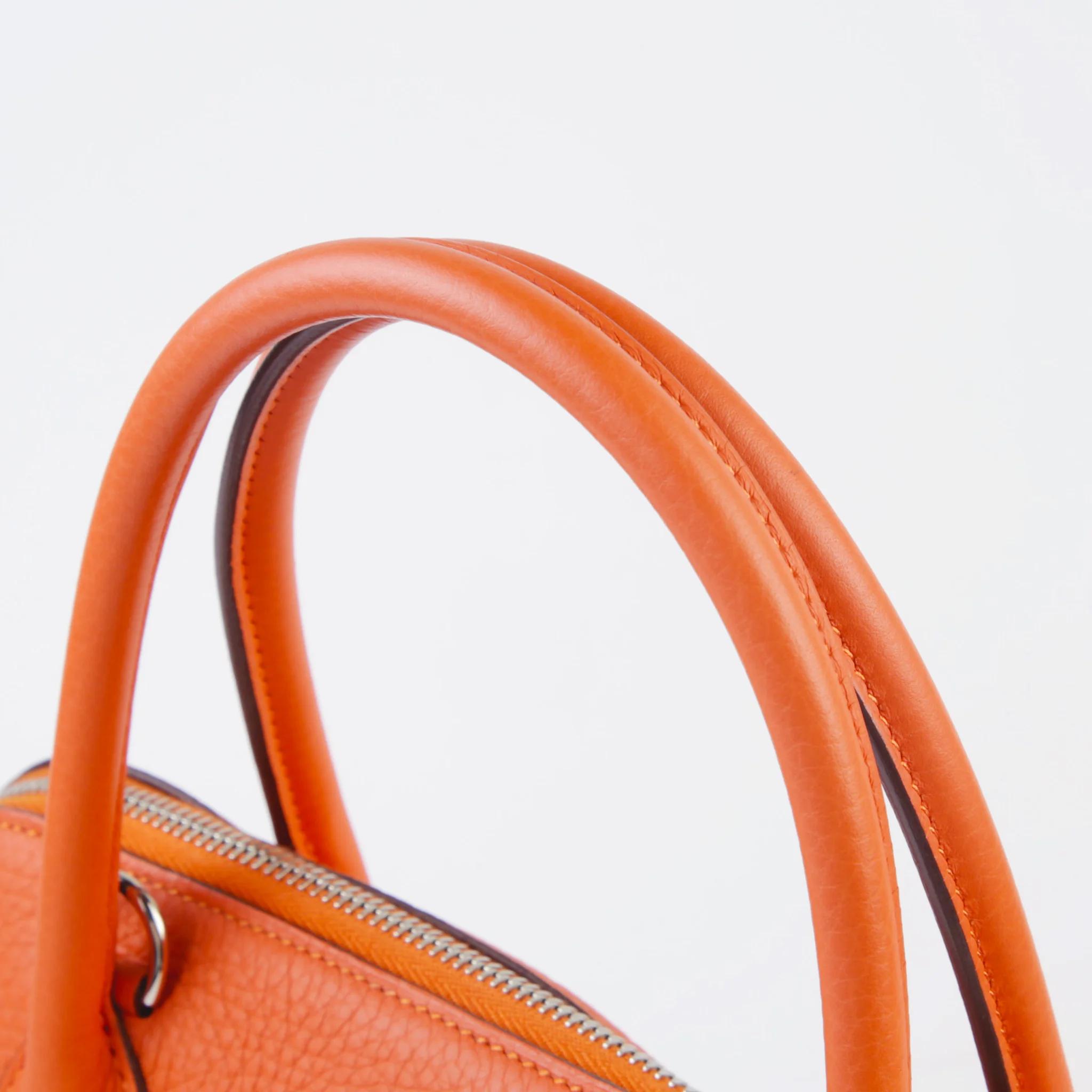 A美品 HERMÈS 愛馬仕 Bolide 31 93 愛馬仕橘 Orange Clemence小牛皮 銀扣 □R刻 2014年 - 3