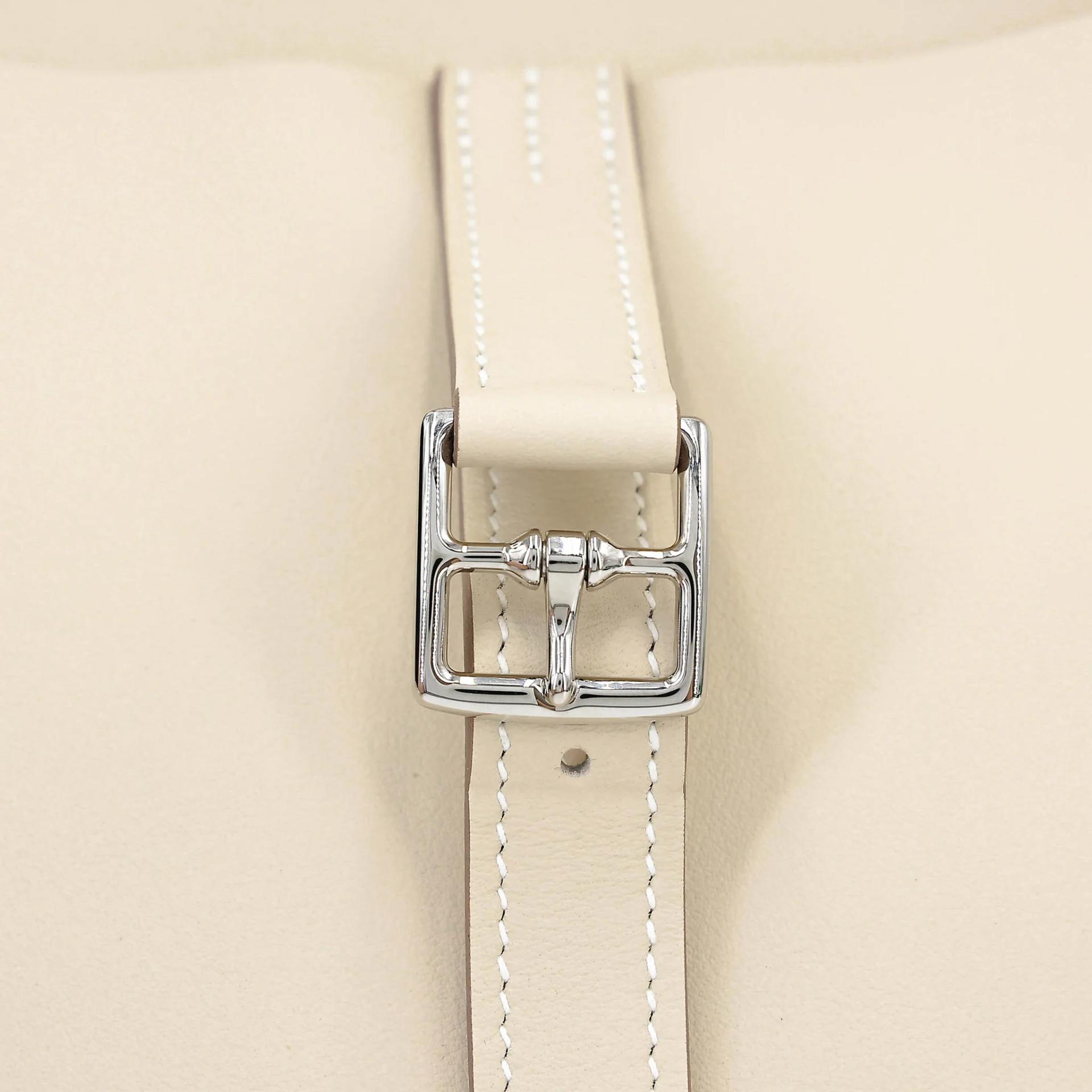 Very Good ( Rank A) HERMÈS Halzan Mini Craie (10) Swift Palladium hardware K (2025) - 12