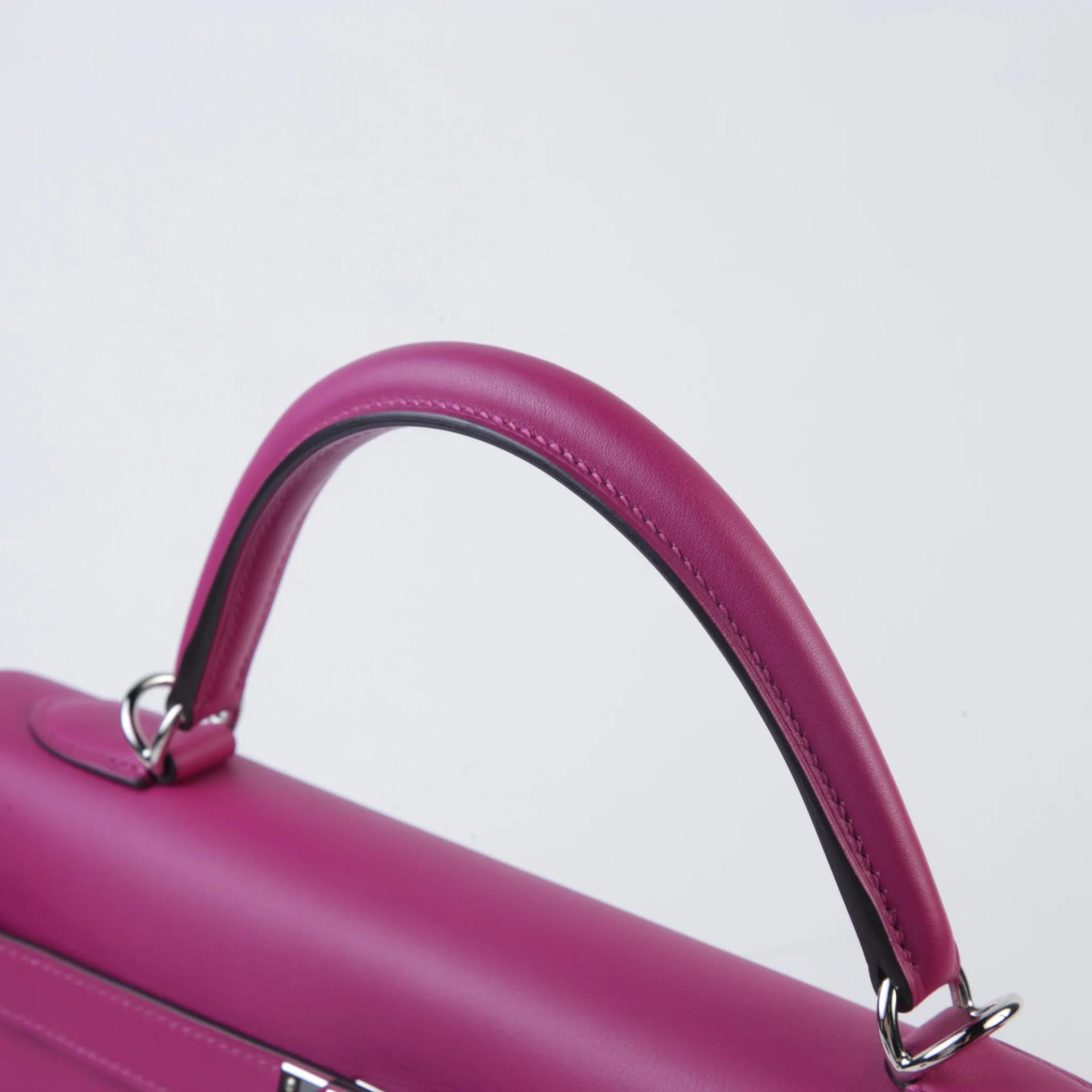 未使用保存品 HERMÈS 愛馬仕 馬蹄印定制 Kelly Lakis 32 L3 玫粉色 Rose Purple Swift牛皮 銀扣 Z刻 2021年 - 3