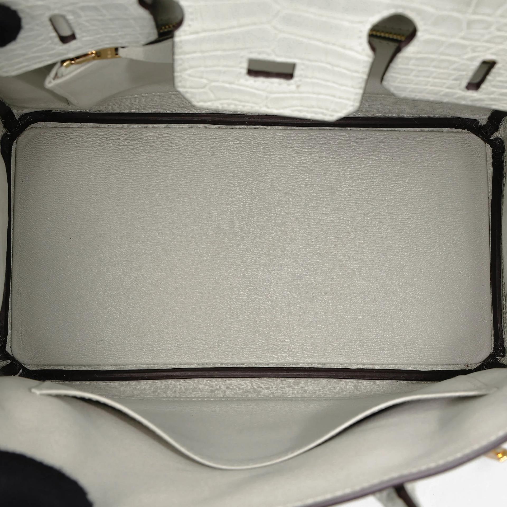 Unused ( Rank NS ) HERMÈS Birkin 25 Gris Neve (0W) Matte Alligator Gold hardware B (2023) - 15