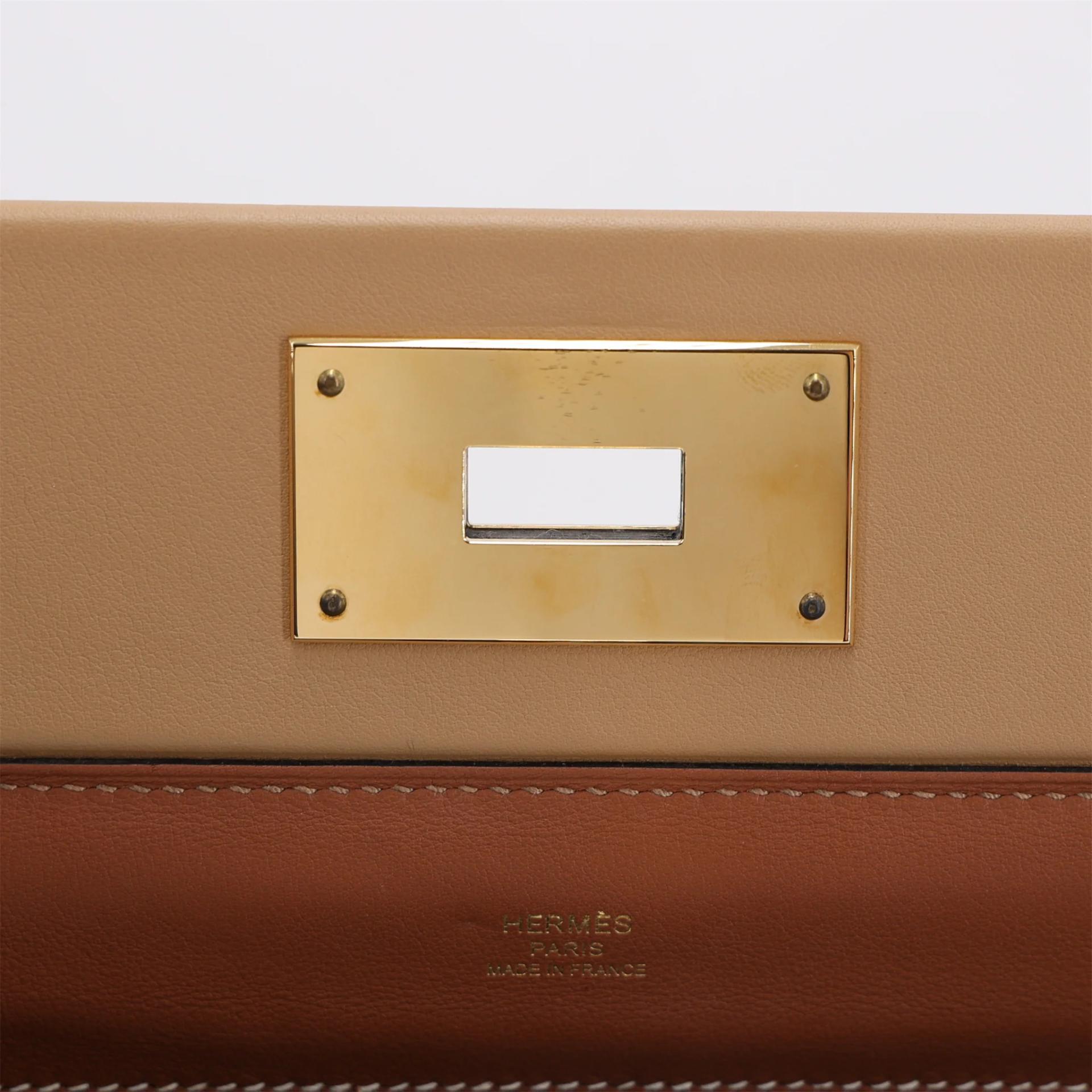 Excellent ( Rank SA ) HERMÈS 24/24 - 21 mini Chai (0M) Evercolor Gold hardware U (2022) - 10