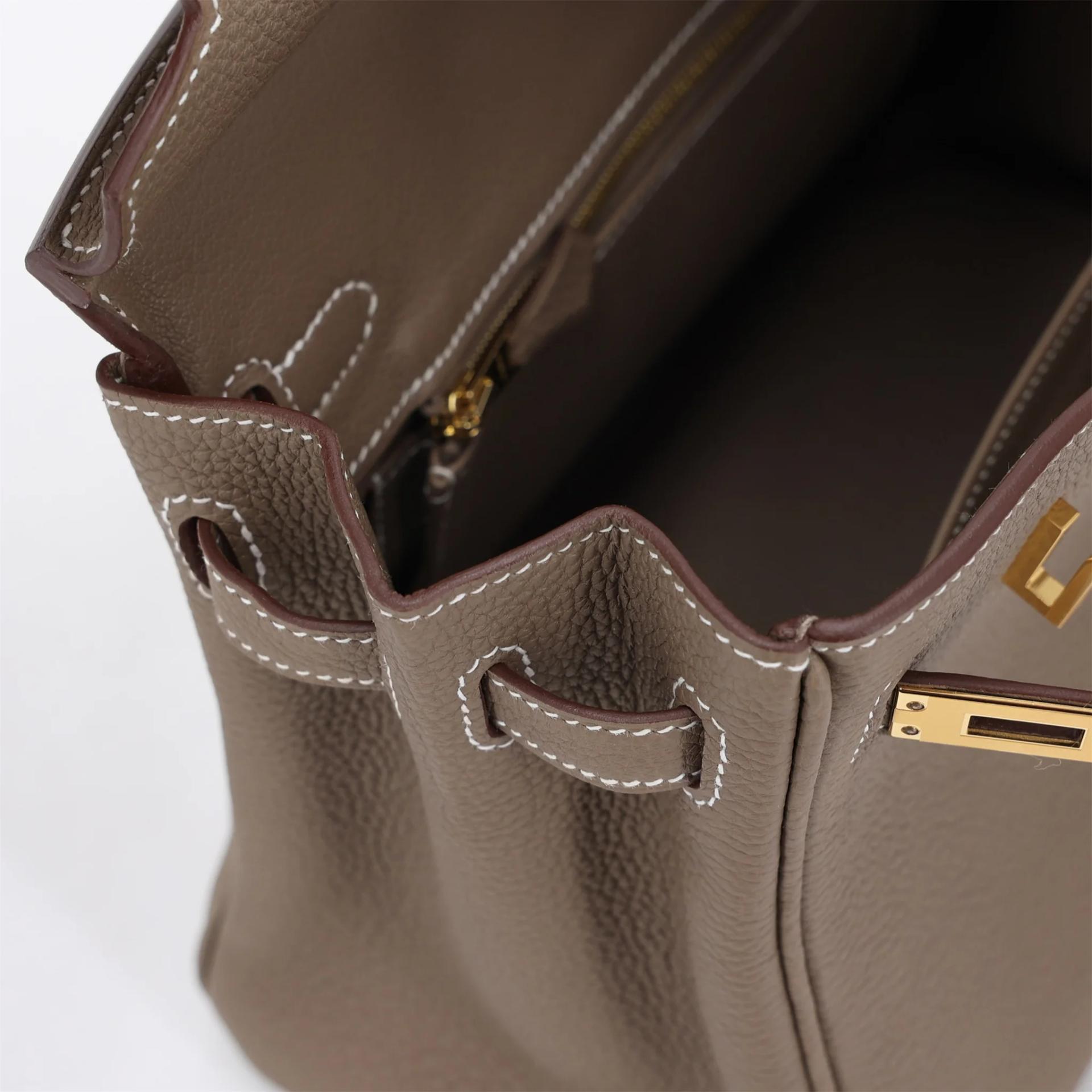 Brand New ( Rank N ) HERMÈS Birkin 25 Etoupe (18) Togo Gold hardware G (2026) - 11