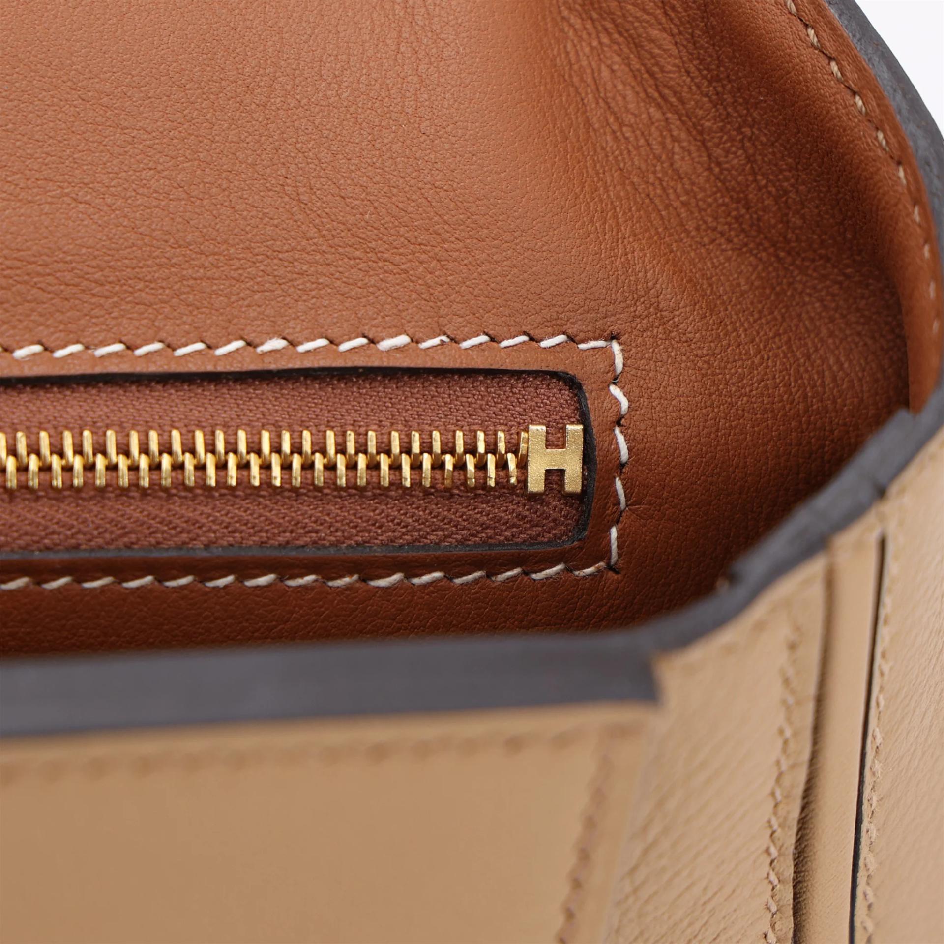 Excellent ( Rank SA ) HERMÈS 24/24 - 21 mini Chai (0M) Evercolor Gold hardware U (2022) - 16