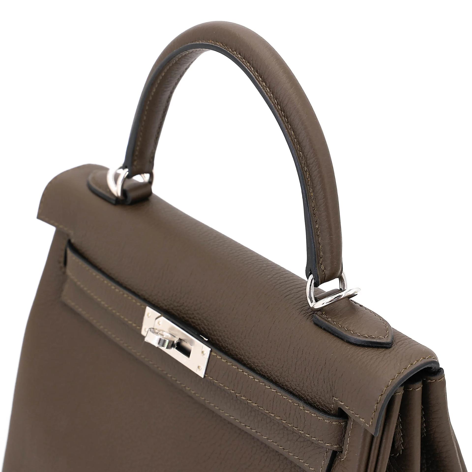 Brand New ( Rank N ) HERMÈS Kelly 25 Vert Loden (V8) Togo Palladium hardware G (2026) - 3